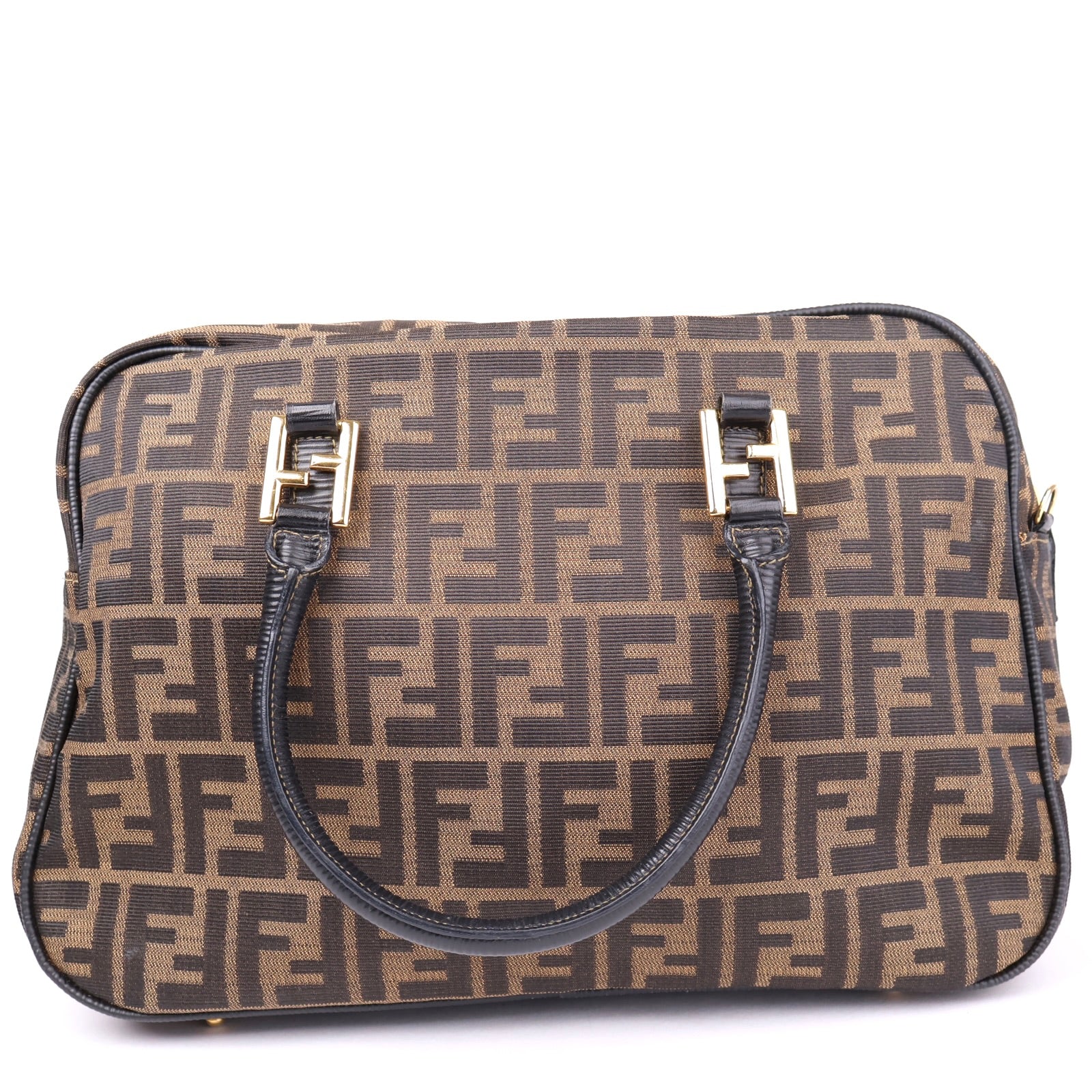 J1104 Fendi Zucca FF Top Handle Bag Vintage- Pre Owned