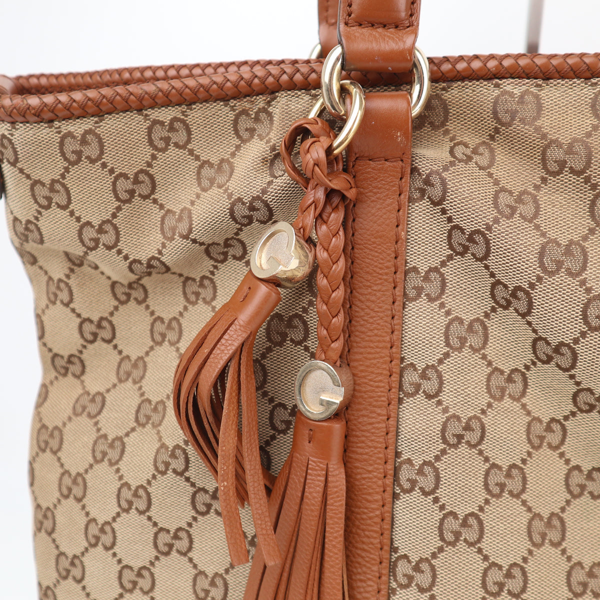 C2701 Gucci Tote Bag GG Canvas Marrakech | Pre-Owned Very Good Brown Canvas GG