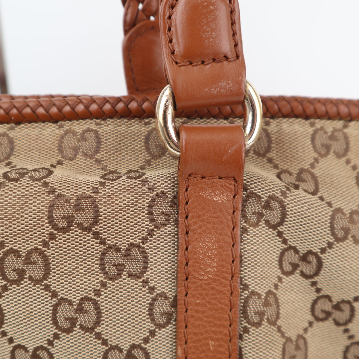 C2701 Gucci Tote Bag GG Canvas Marrakech | Pre-Owned Very Good Brown Canvas GG