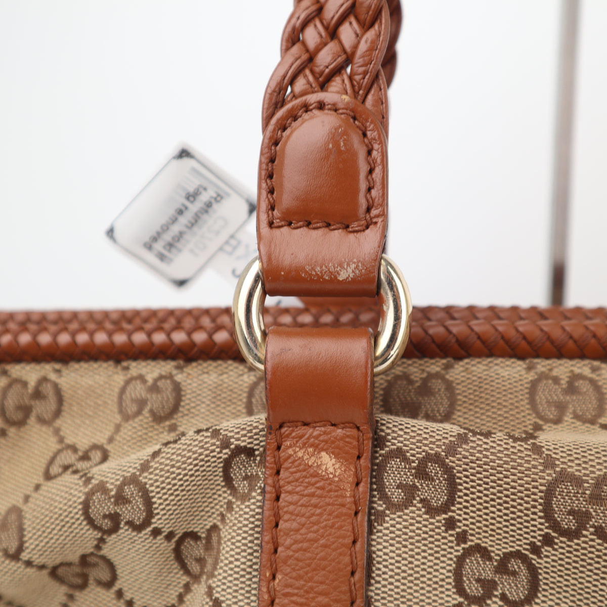 C2701 Gucci Tote Bag GG Canvas Marrakech | Pre-Owned Very Good Brown Canvas GG