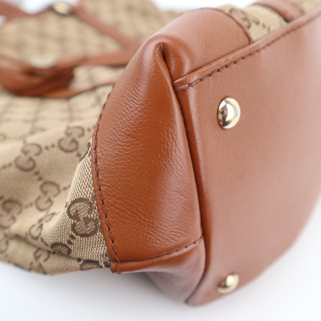 C2701 Gucci Tote Bag GG Canvas Marrakech | Pre-Owned Very Good Brown Canvas GG