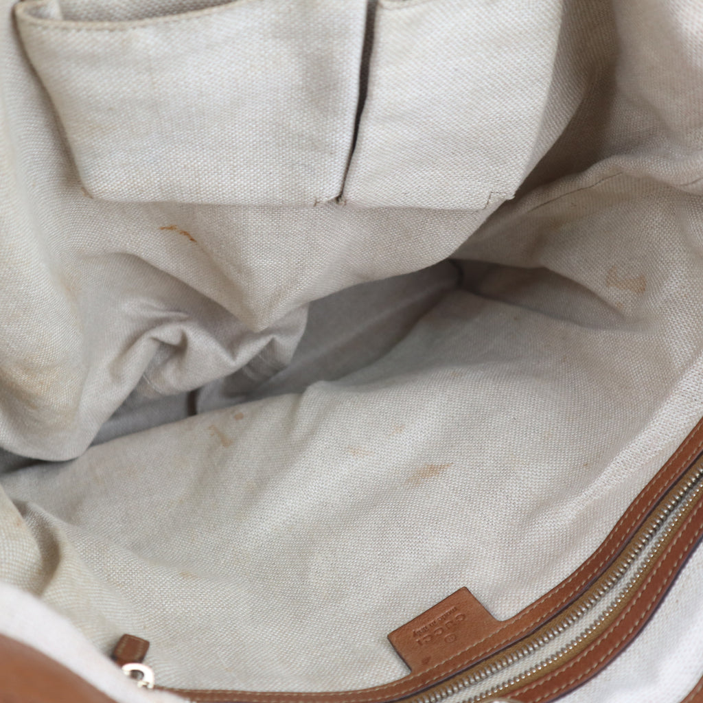 C2701 Gucci Tote Bag GG Canvas Marrakech | Pre-Owned Very Good Brown Canvas GG