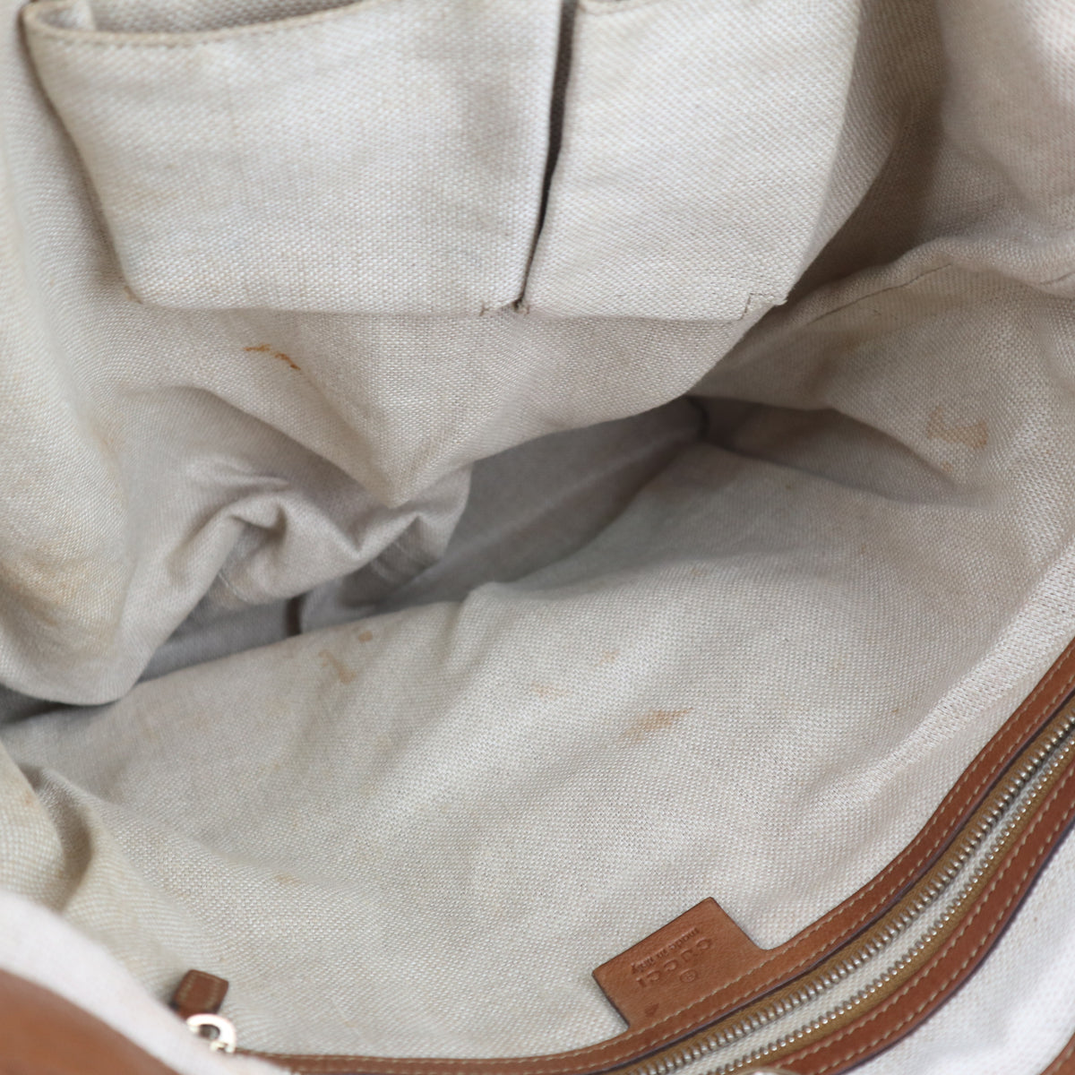 C2701 Gucci Tote Bag GG Canvas Marrakech | Pre-Owned Very Good Brown Canvas GG