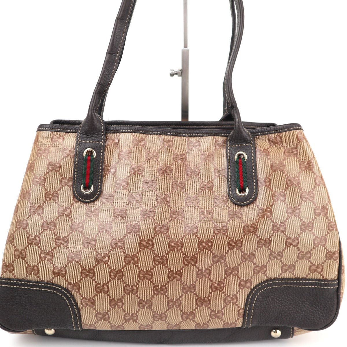 C2704 Gucci Tote Bag Vintage GG Canvas Princy Tote Bag | Pre-Owned Very Good Brown Canvas GG