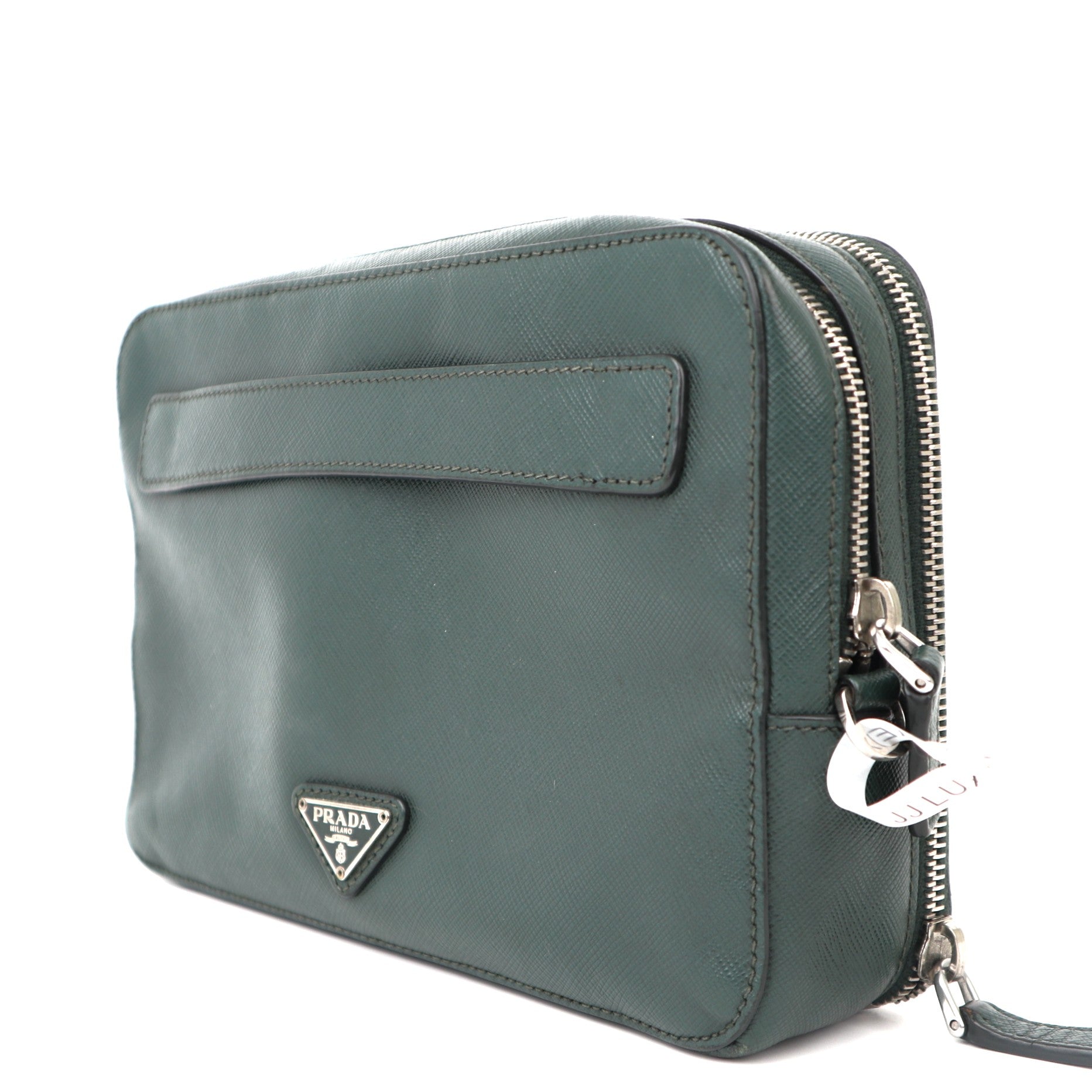 C1220 Prada Green Leather Travel Organizer-Pre Owned