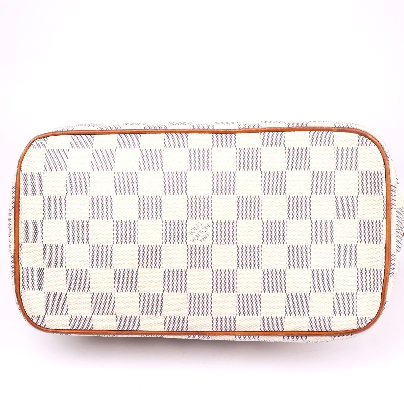 J1098 Louis Vuitton Saleya PM White Damier Azur Canvas Handbag- Pre Owned