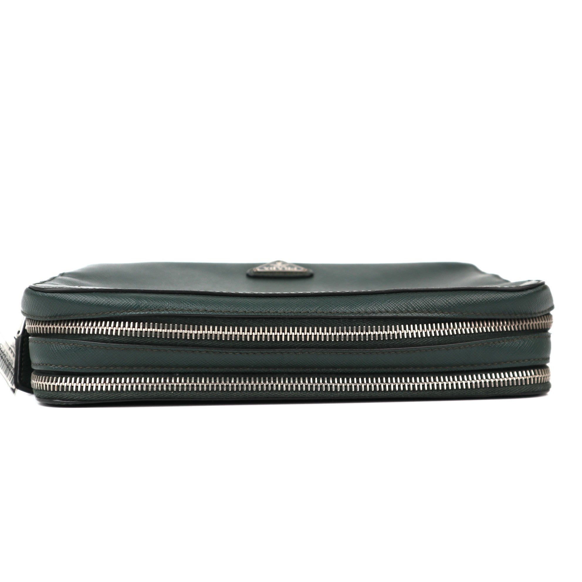 C1220 Prada Green Leather Travel Organizer-Pre Owned