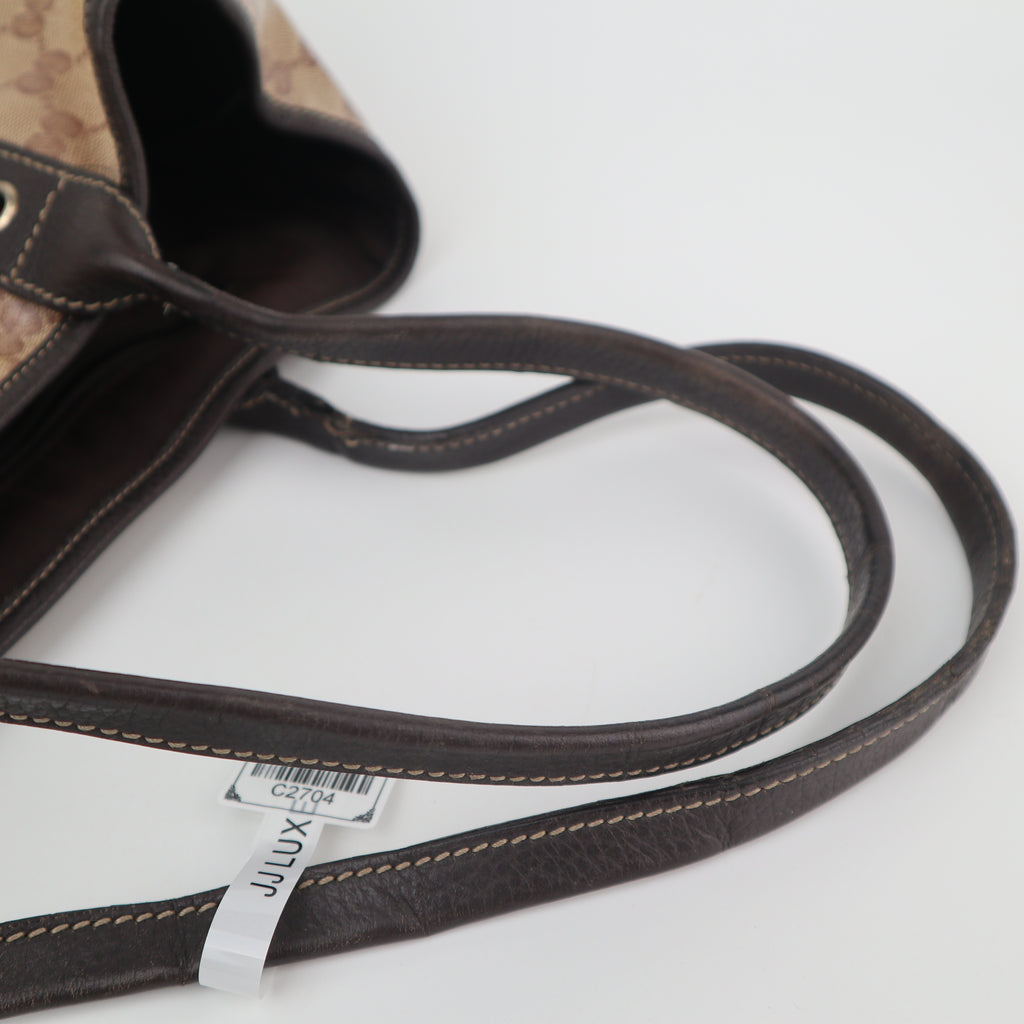 C2704 Gucci Tote Bag Vintage GG Canvas Princy Tote Bag | Pre-Owned Very Good Brown Canvas GG