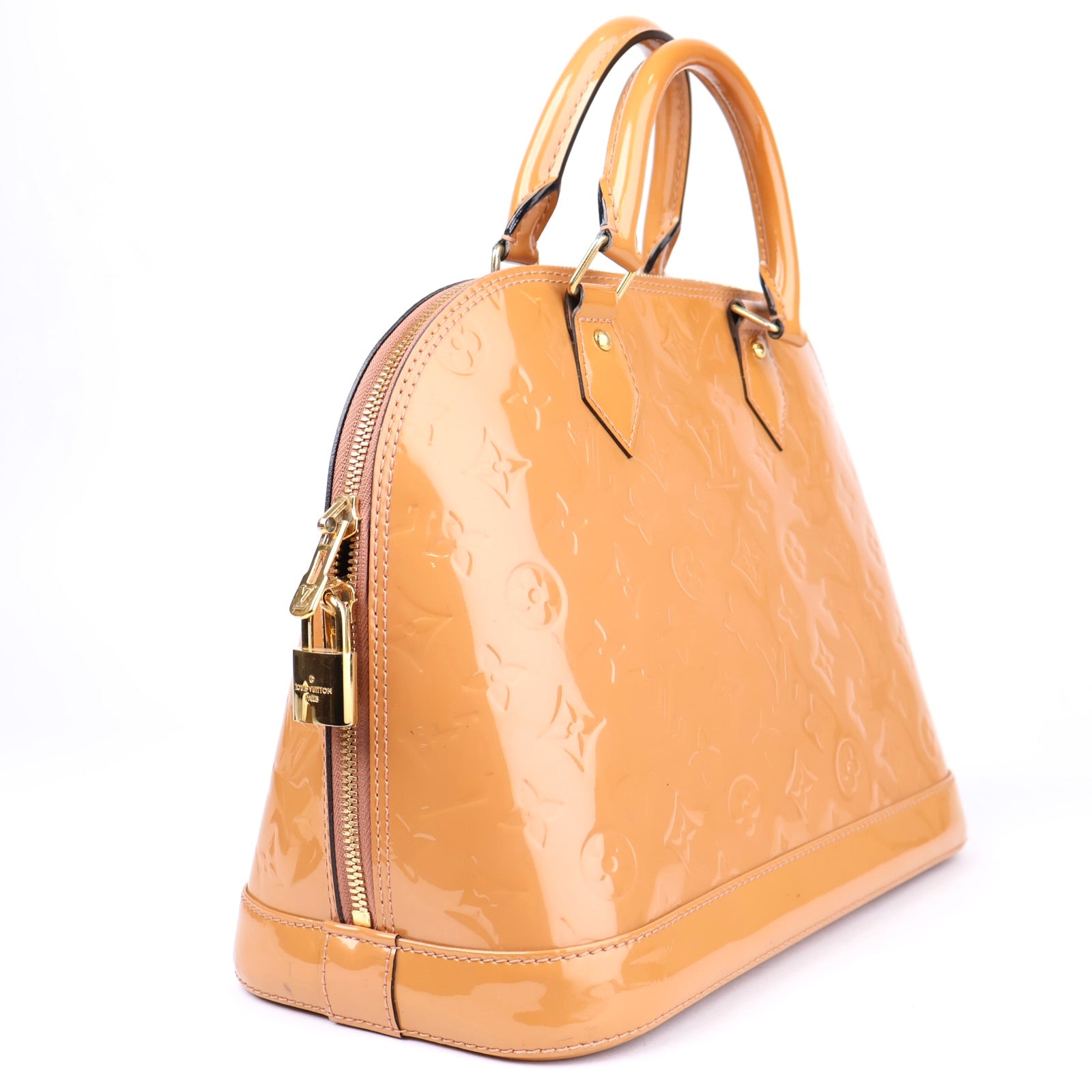 J1101 Louis Vuitton Brown Monogram Vernis Alma PM Bag- Pre Owned