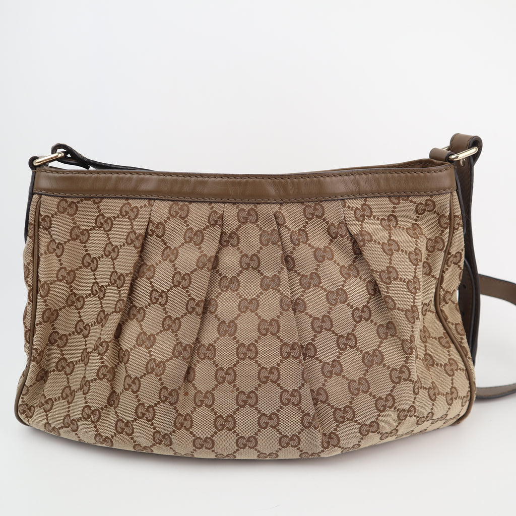 C2705 Gucci Tote Bag GG Canvas Sukey Shoulder Bag | Pre-Owned Very Good Brown Canvas GG