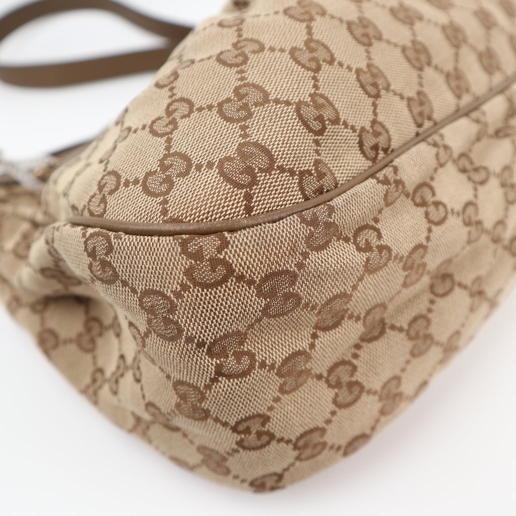 C2705 Gucci Tote Bag GG Canvas Sukey Shoulder Bag | Pre-Owned Very Good Brown Canvas GG