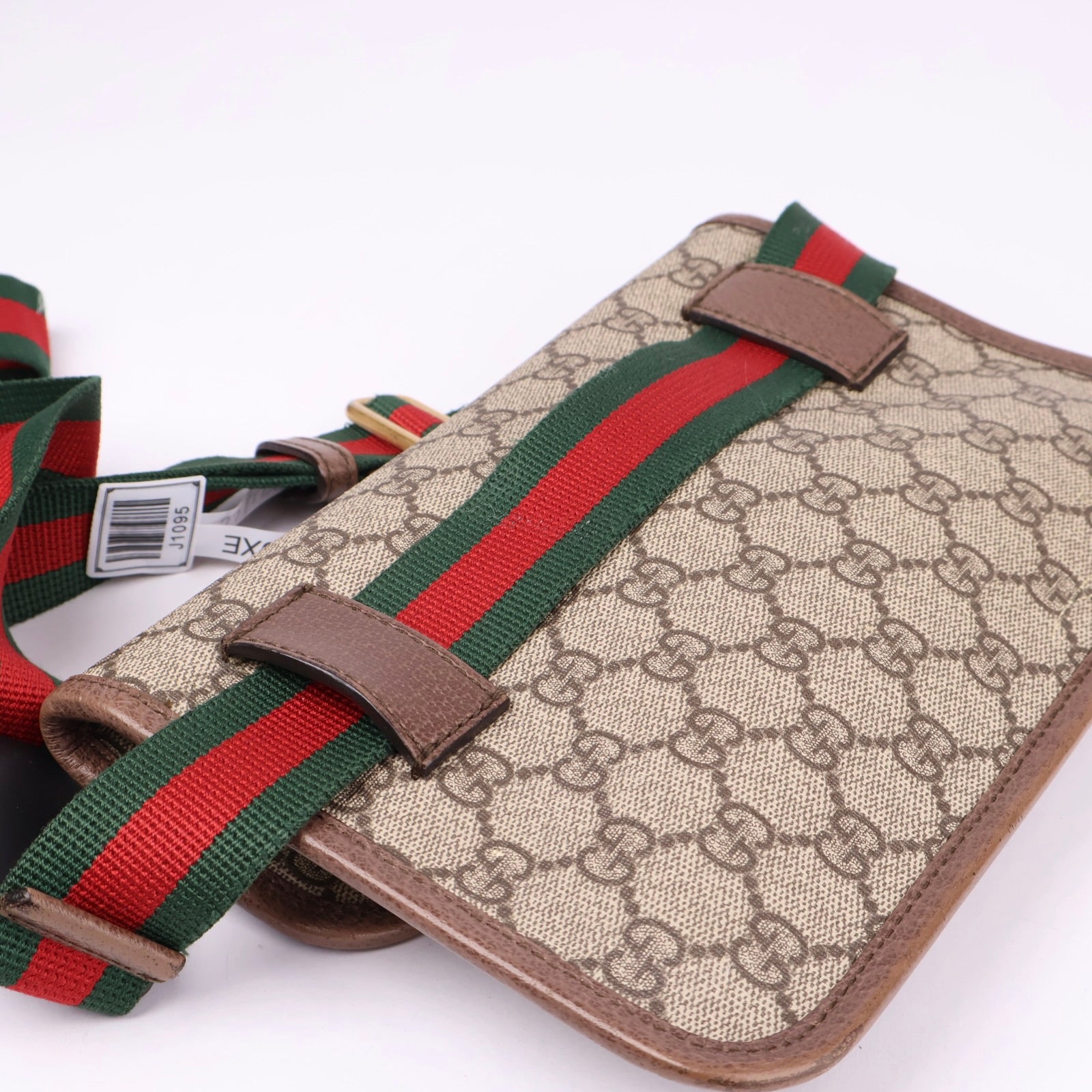 J1095 Gucci GG Supreme Belt Bag Brown Cloth- Pre Owned