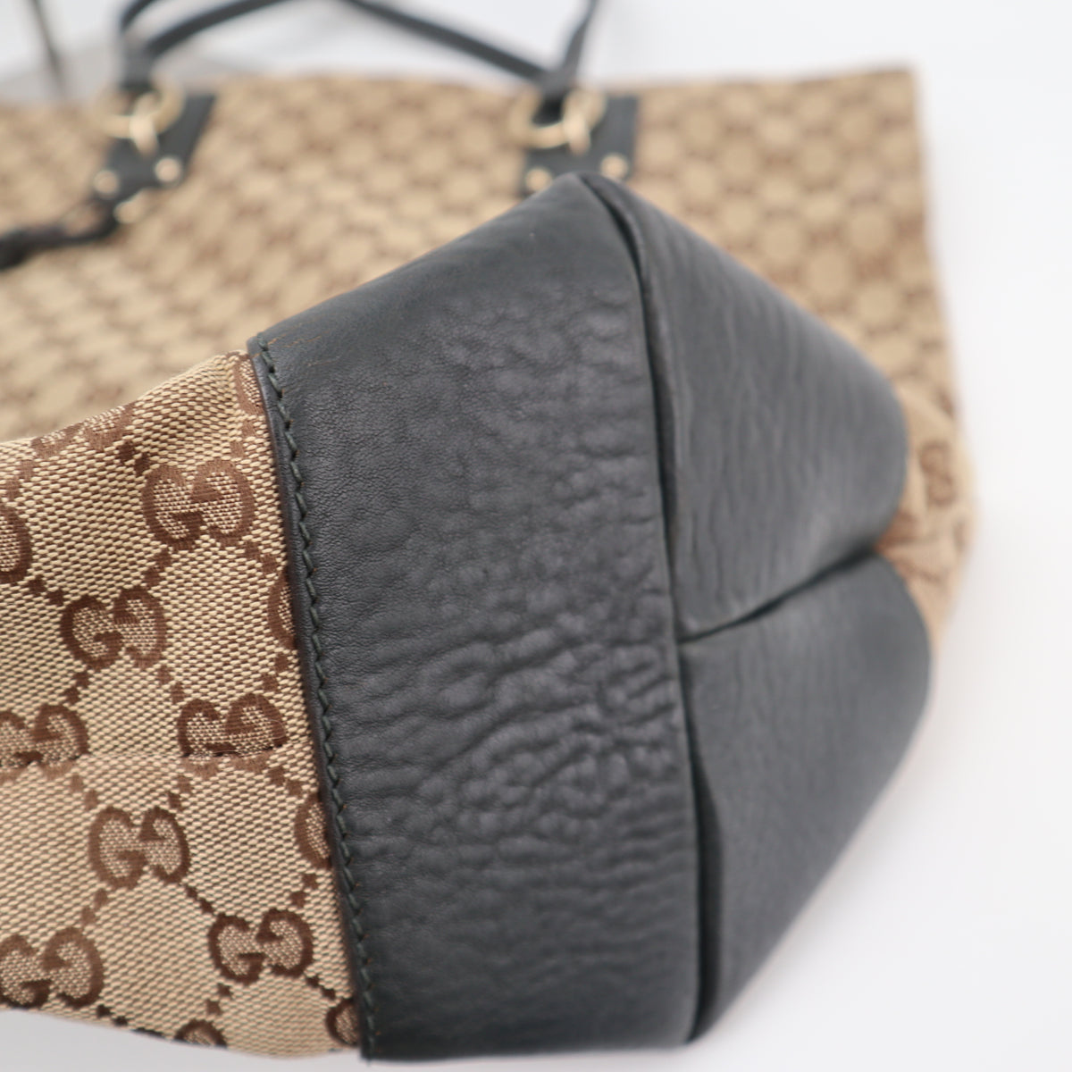 C2707 Gucci Tote Bag GG Canvas Charm Vertical Tote Bag | Pre-Owned Excellent Brown Canvas GG