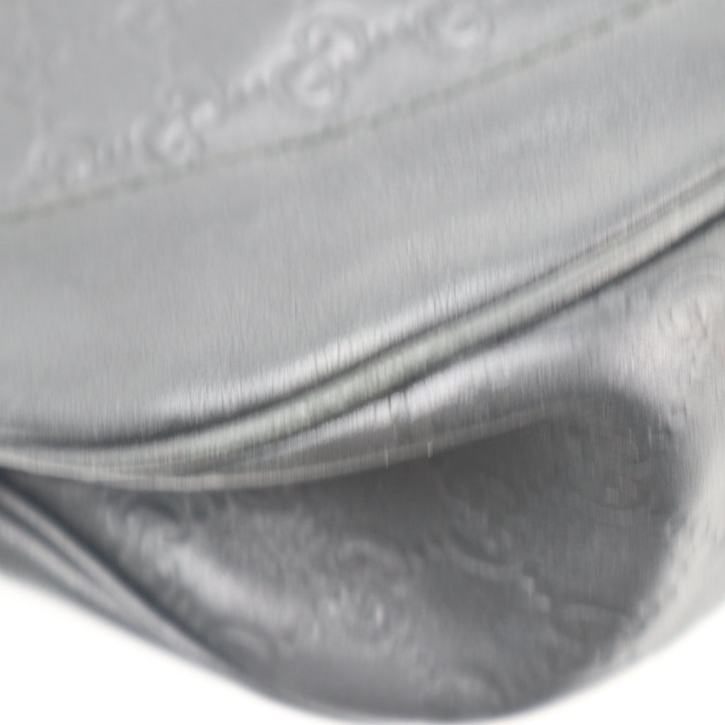 C2708 Gucci Tote Bag Black Guccissima Leather Medium Charlotte Hobo Bag | Pre-Owned Very Good Black Leather GG