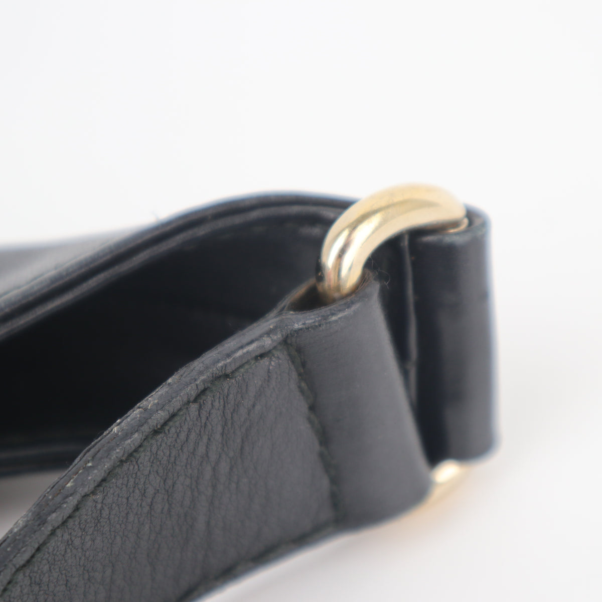 C2708 Gucci Tote Bag Black Guccissima Leather Medium Charlotte Hobo Bag | Pre-Owned Very Good Black Leather GG