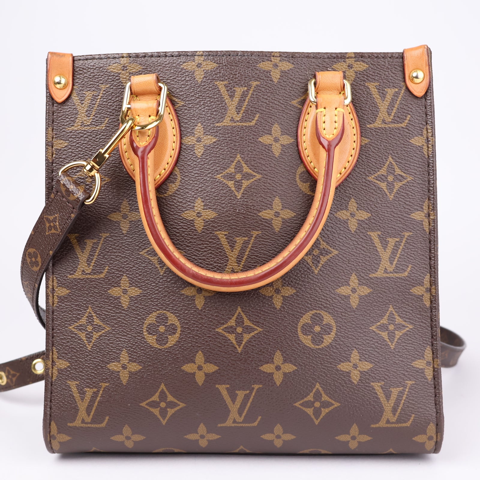 J1085 LOUIS VUITTON Sac Plat BB Monogram Shoulder Tote Bag- Pre Owned