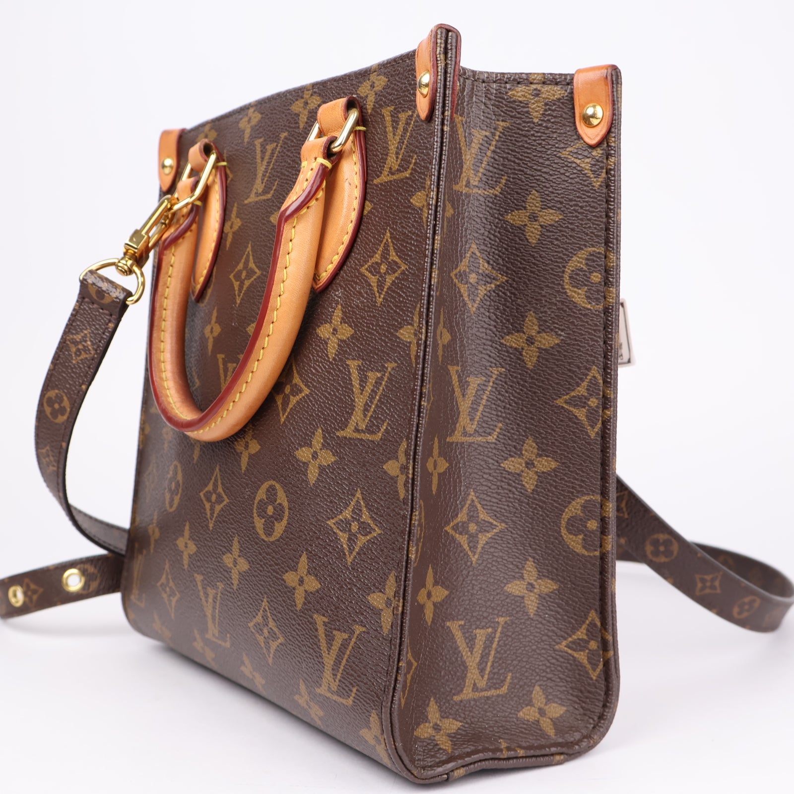 J1085 LOUIS VUITTON Sac Plat BB Monogram Shoulder Tote Bag- Pre Owned