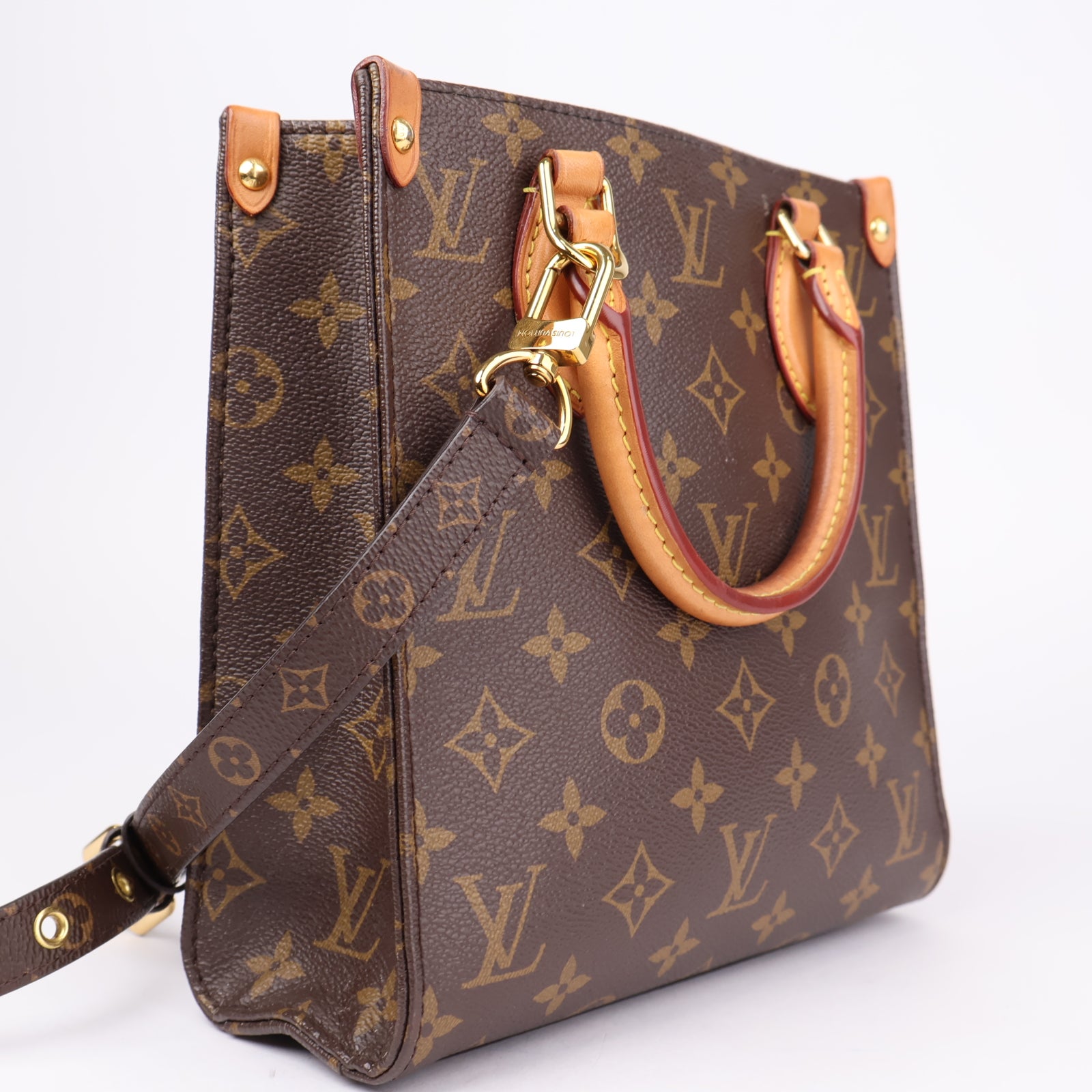 J1085 LOUIS VUITTON Sac Plat BB Monogram Shoulder Tote Bag- Pre Owned