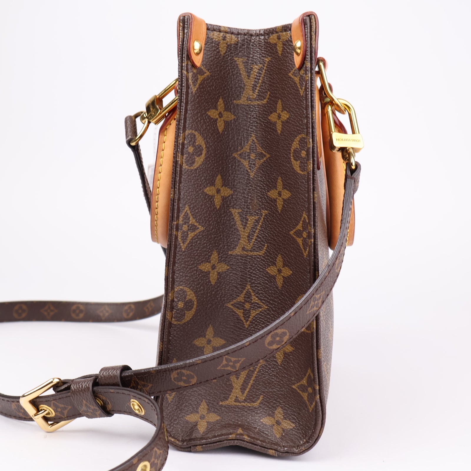 J1085 LOUIS VUITTON Sac Plat BB Monogram Shoulder Tote Bag- Pre Owned