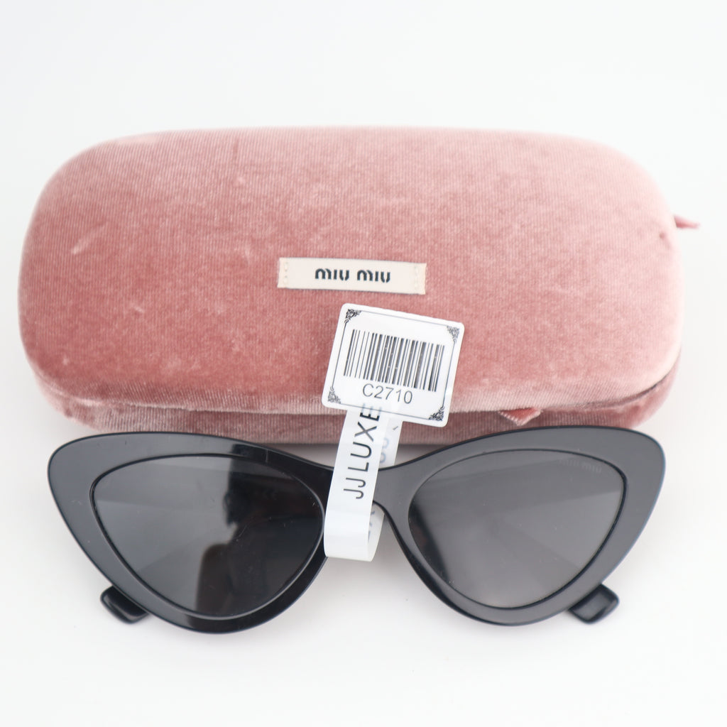 C2710 Miu Miu Sunglasses SMU01V Sunglasses-A Black | Pre-Owned Very Good Black Acetate / Metal