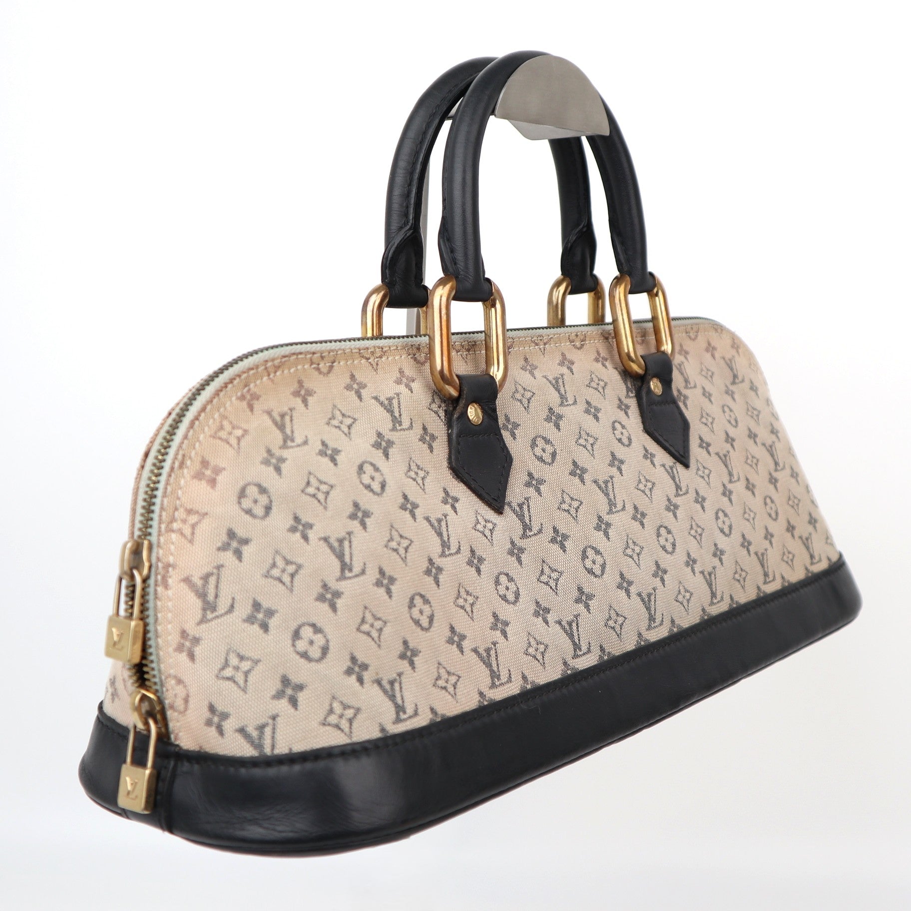 C1225 Louis Vuitton Blue Monogram Mini Lin Horizontal Alma Bag