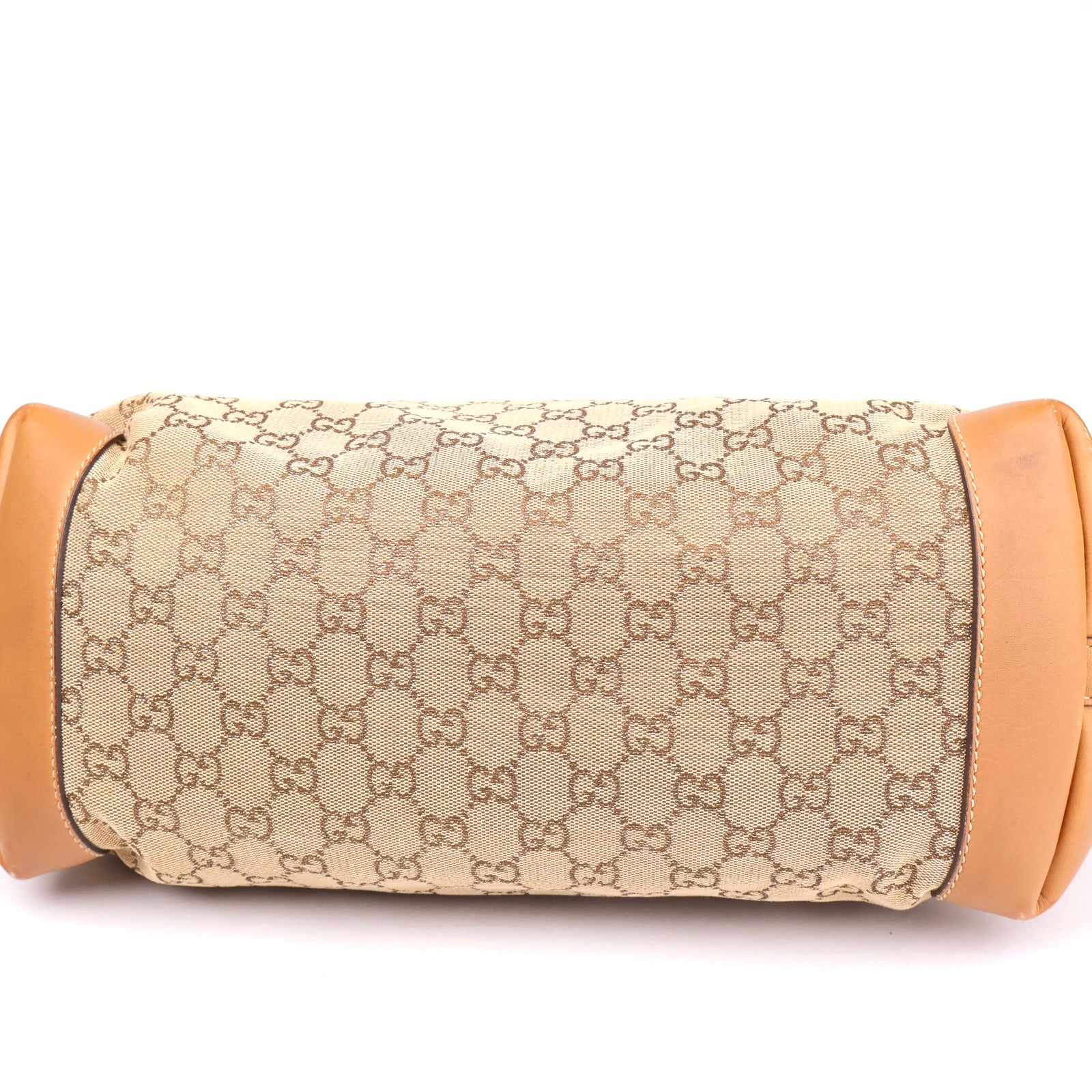 J1086 Gucci Brown Canvas Tote Bag Cloth- Pre Owned