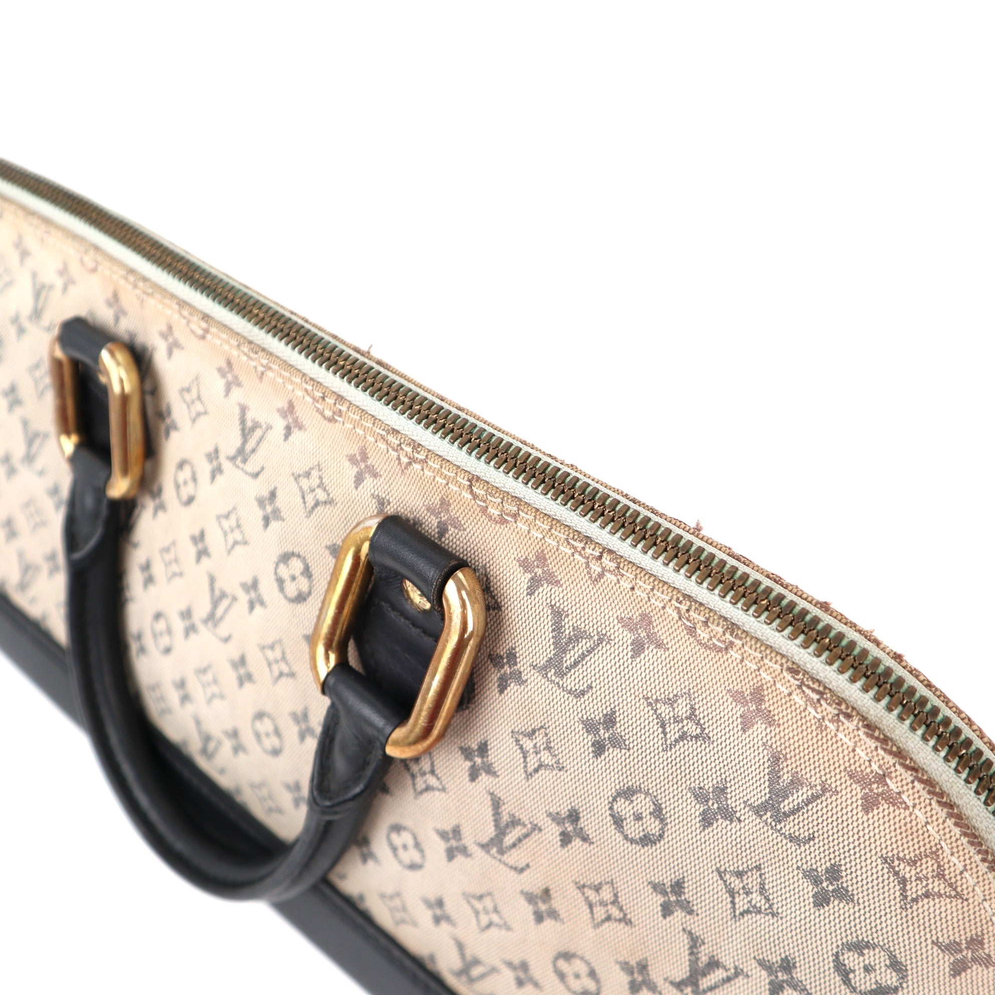 C1225 Louis Vuitton Blue Monogram Mini Lin Horizontal Alma Bag