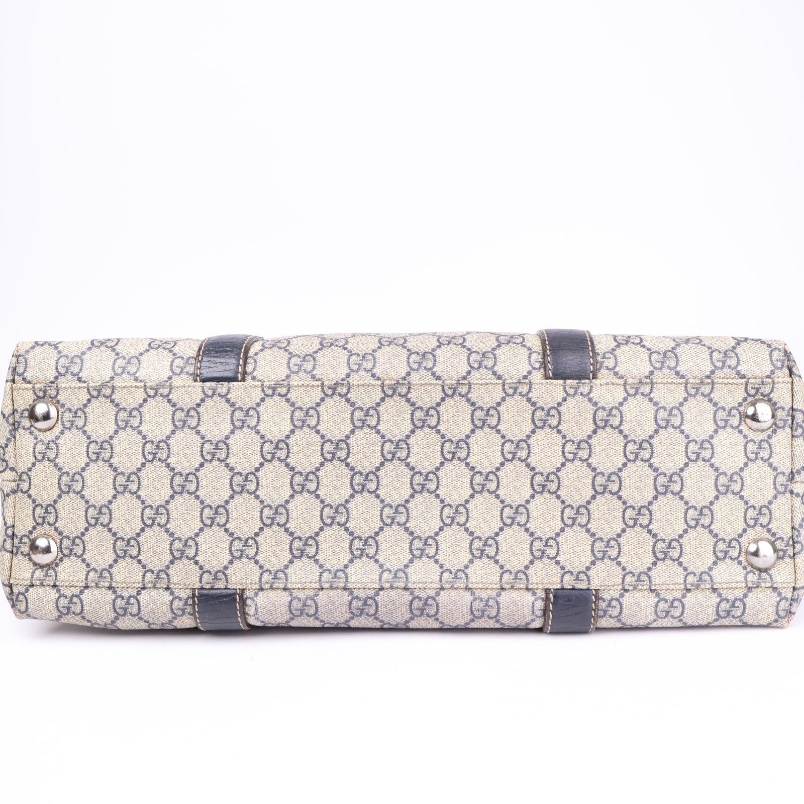 J1090 Gucci Beige/Ebony Coated Canvas Large Tote Bag- Pre Owned