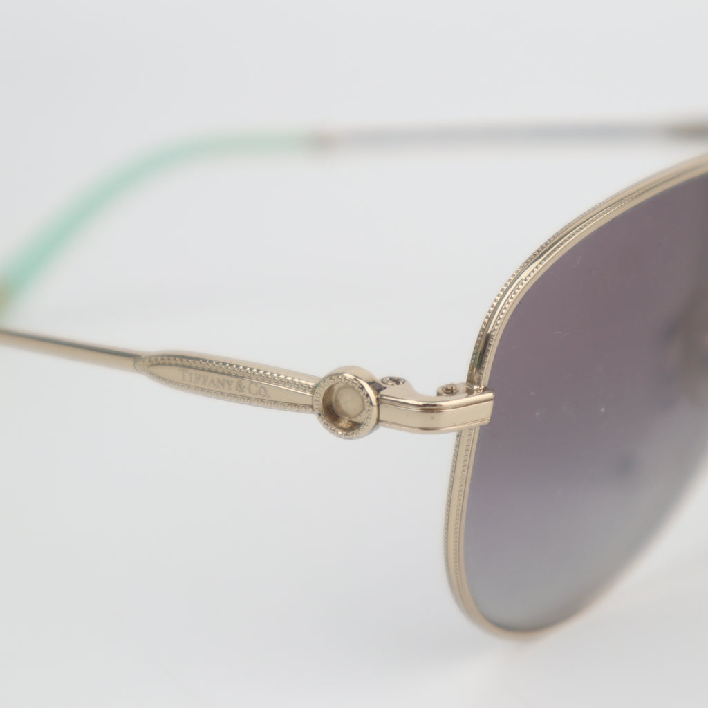 C2713 Tiffany & Co. Sunglasses TF3043 Pale Gold-Blue Sunglasses | Pre-Owned Very Good Pale Gold / Blue Acetate / Metal