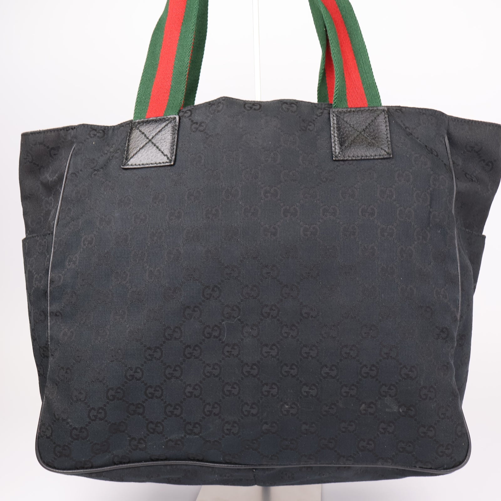 J1081 GUCCI GG Canvas Web Sherry Line Hand Bag- Pre Owned