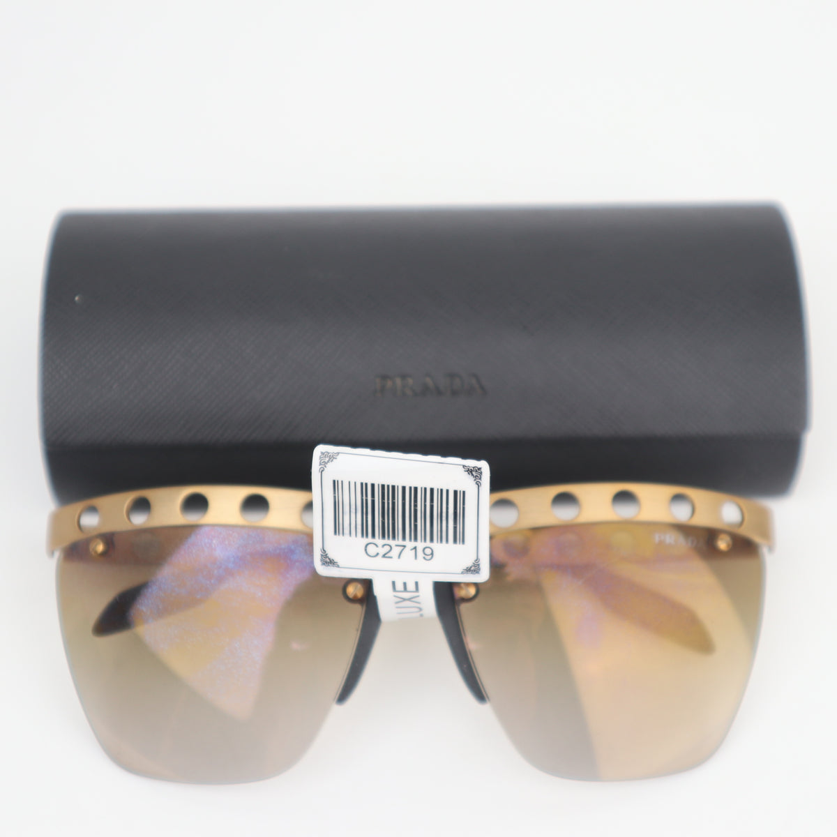 C2719 Prada Sunglasses Metal Perforated Sunglasses SPR 53R | Pre-Owned Very Good Metal