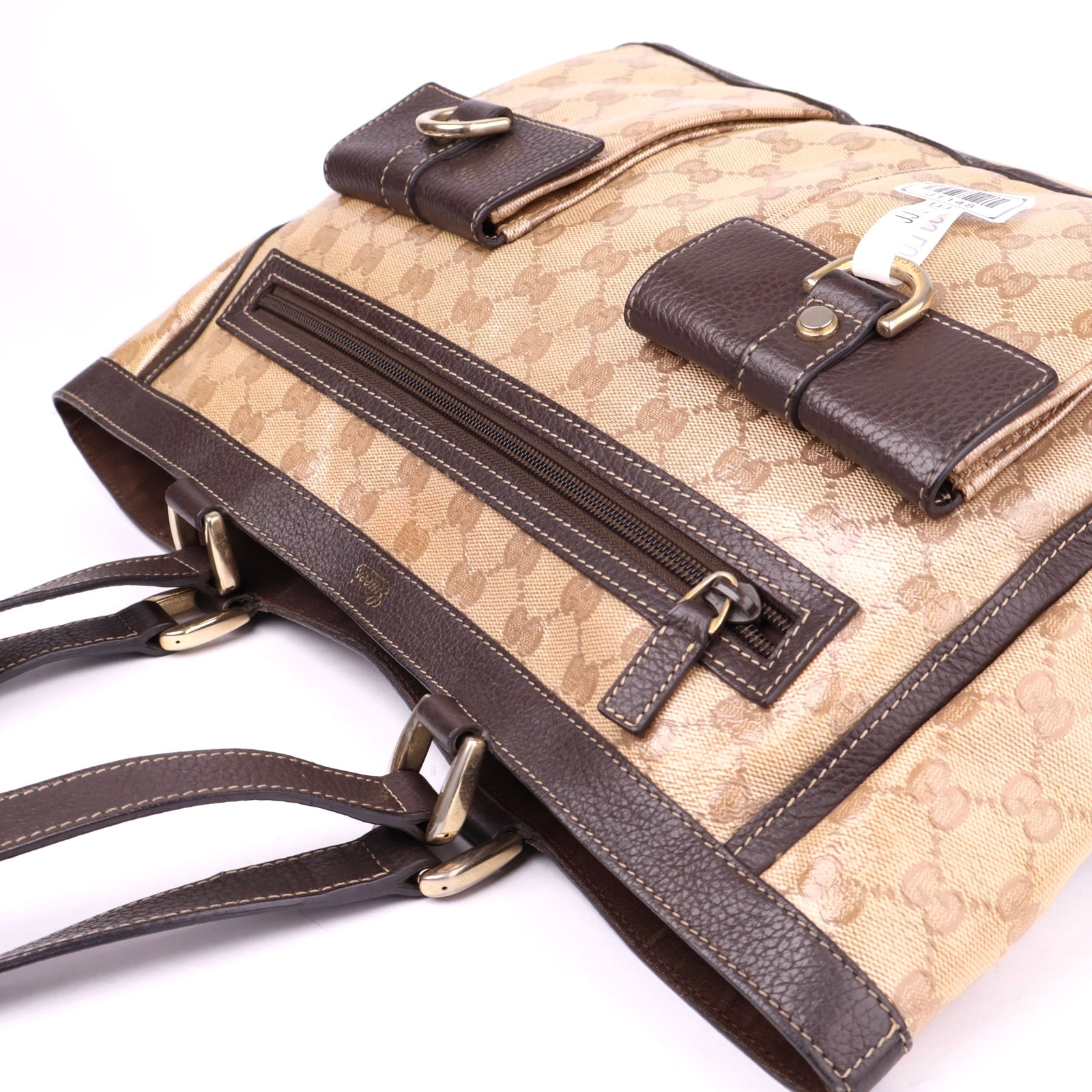 J1148 Gucci Brown GG Canvas Abbey D-Ring Tote Bag- Pre Owned
