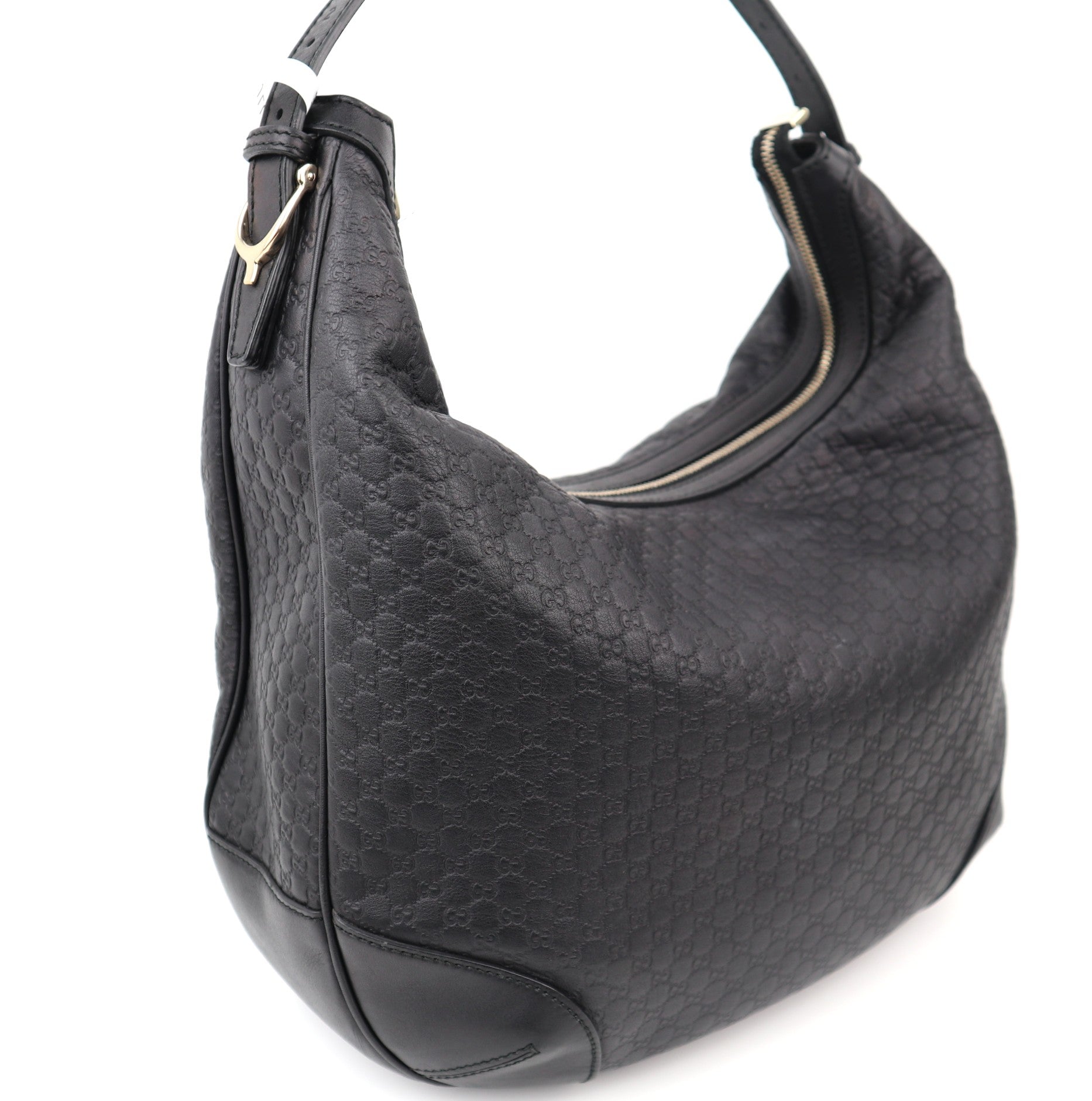 C1231 Gucci Black Microguccissima Leather Bree Hobo Bag-Pre Owned