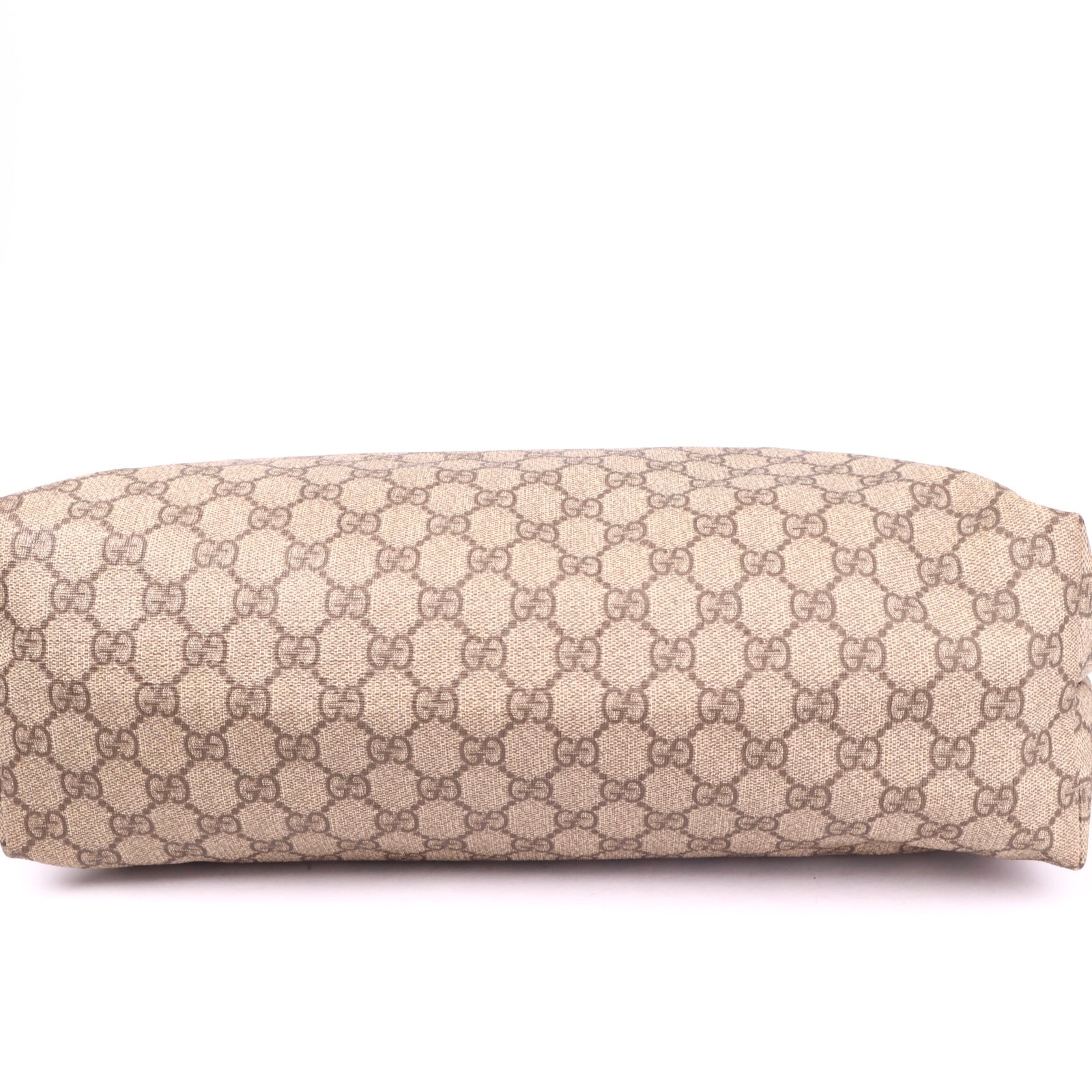 J1163 Gucci Brown GG Supreme Joy Tote Beige Cloth- Pre Owned