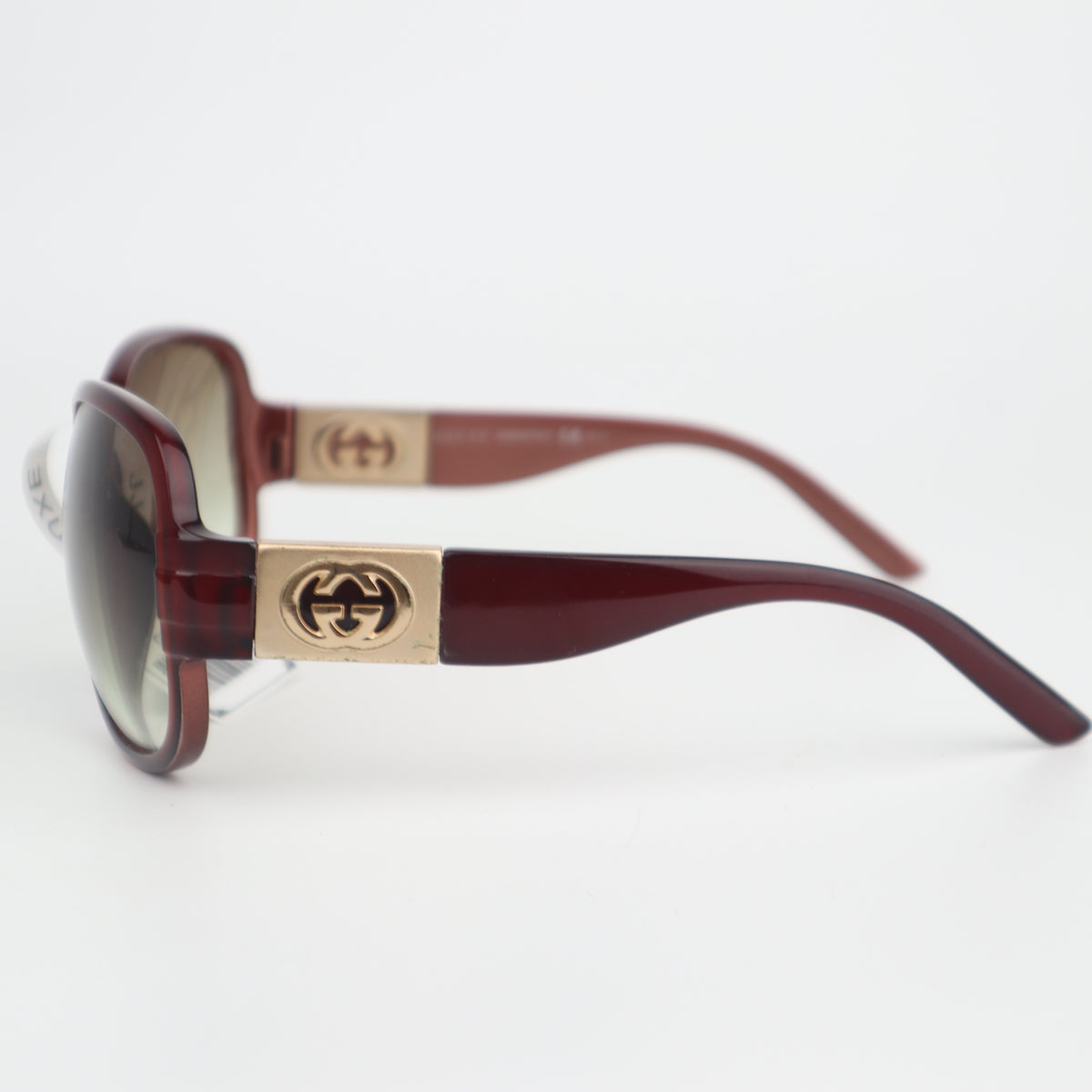C2725 Gucci Sunglasses GG Gold Logo Sunglasses | Pre-Owned Very Good Gold Acetate / Metal GG