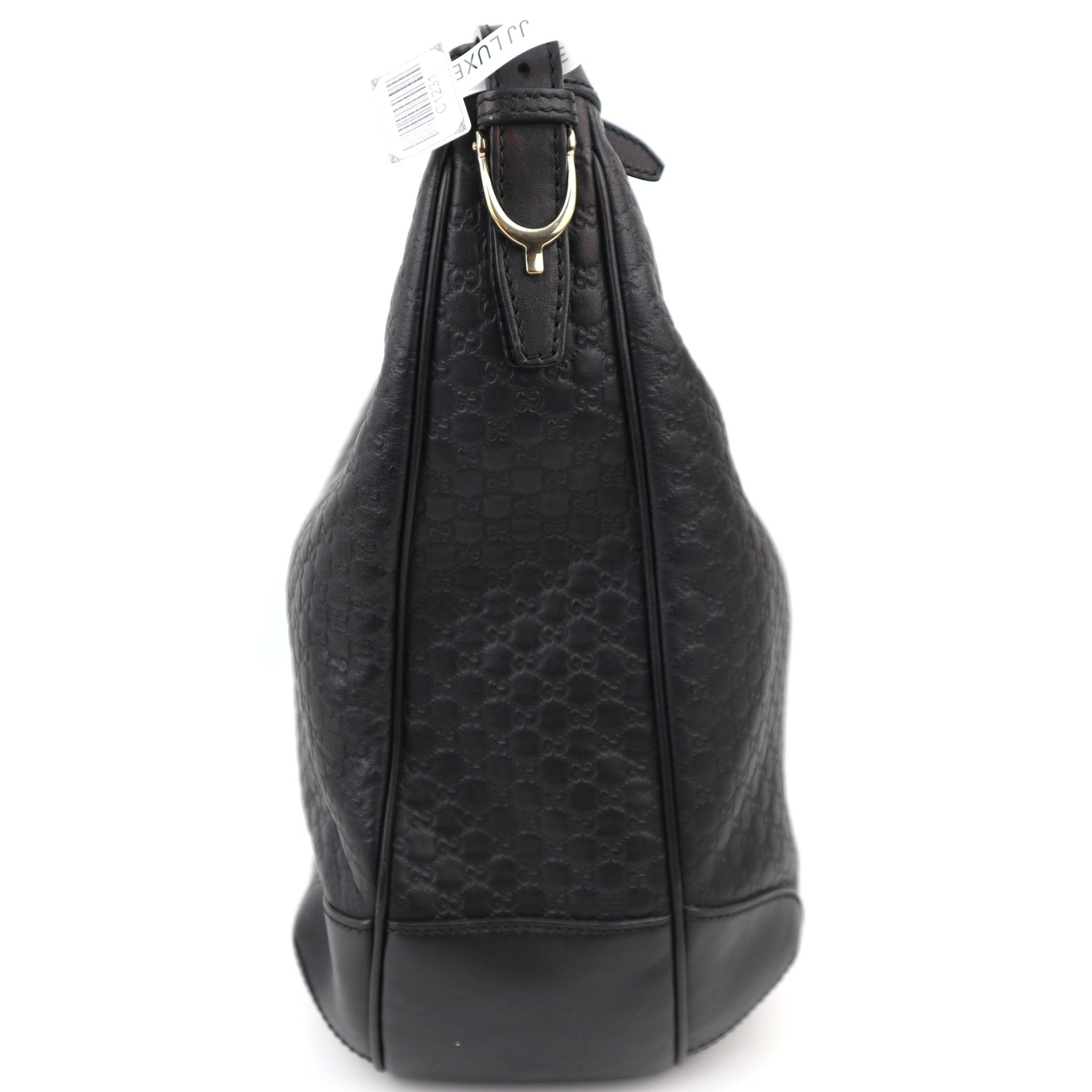 C1231 Gucci Black Microguccissima Leather Bree Hobo Bag-Pre Owned