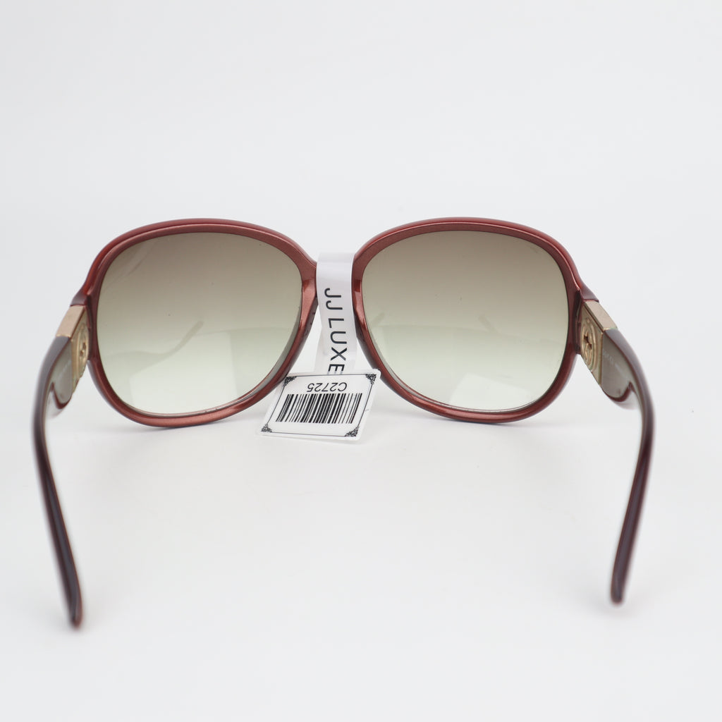 C2725 Gucci Sunglasses GG Gold Logo Sunglasses | Pre-Owned Very Good Gold Acetate / Metal GG