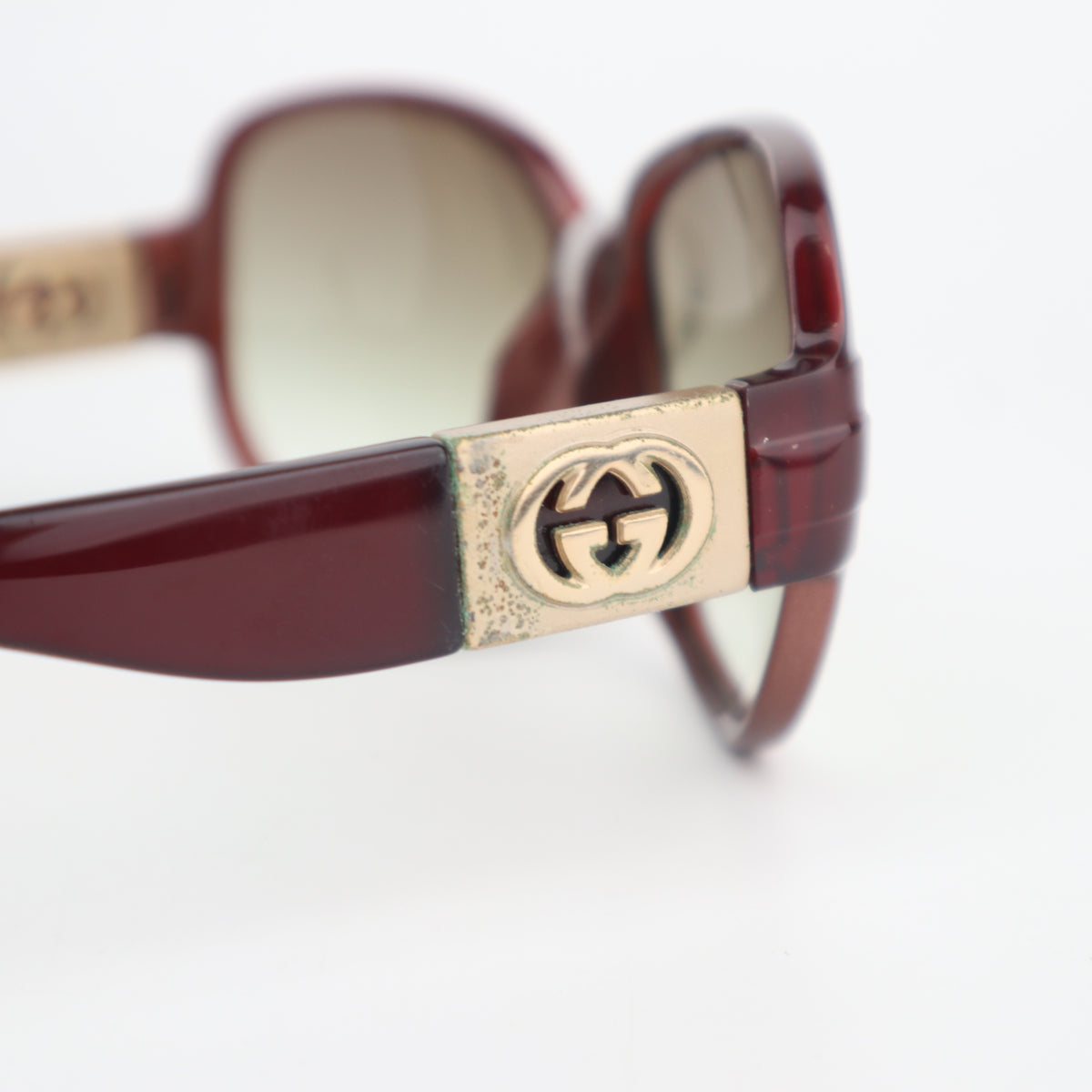 C2725 Gucci Sunglasses GG Gold Logo Sunglasses | Pre-Owned Very Good Gold Acetate / Metal GG