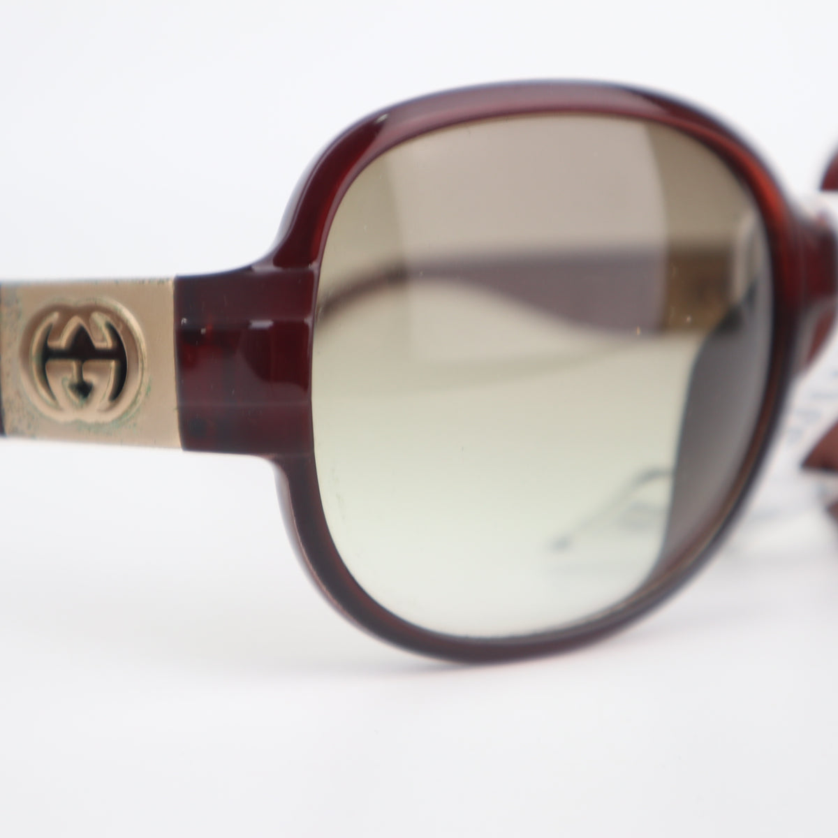 C2725 Gucci Sunglasses GG Gold Logo Sunglasses | Pre-Owned Very Good Gold Acetate / Metal GG