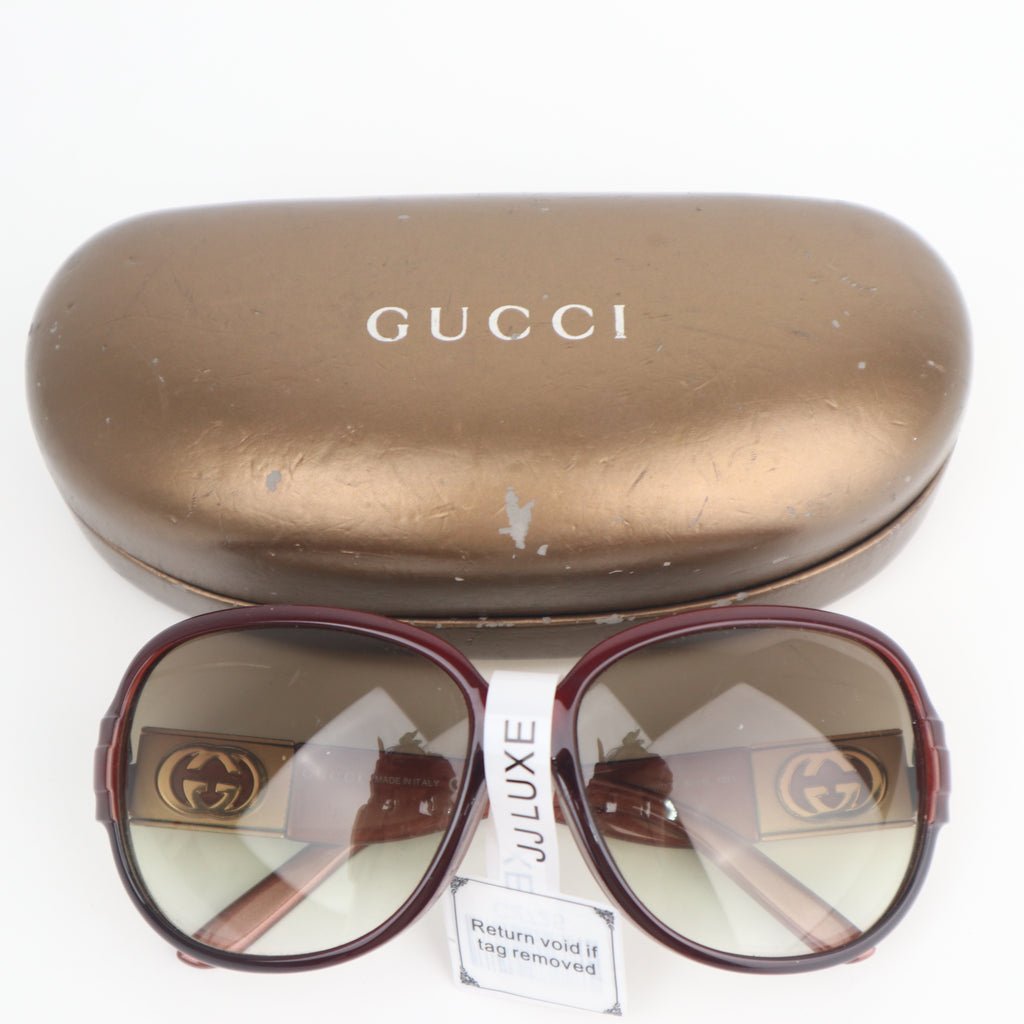 C2725 Gucci Sunglasses GG Gold Logo Sunglasses | Pre-Owned Very Good Gold Acetate / Metal GG