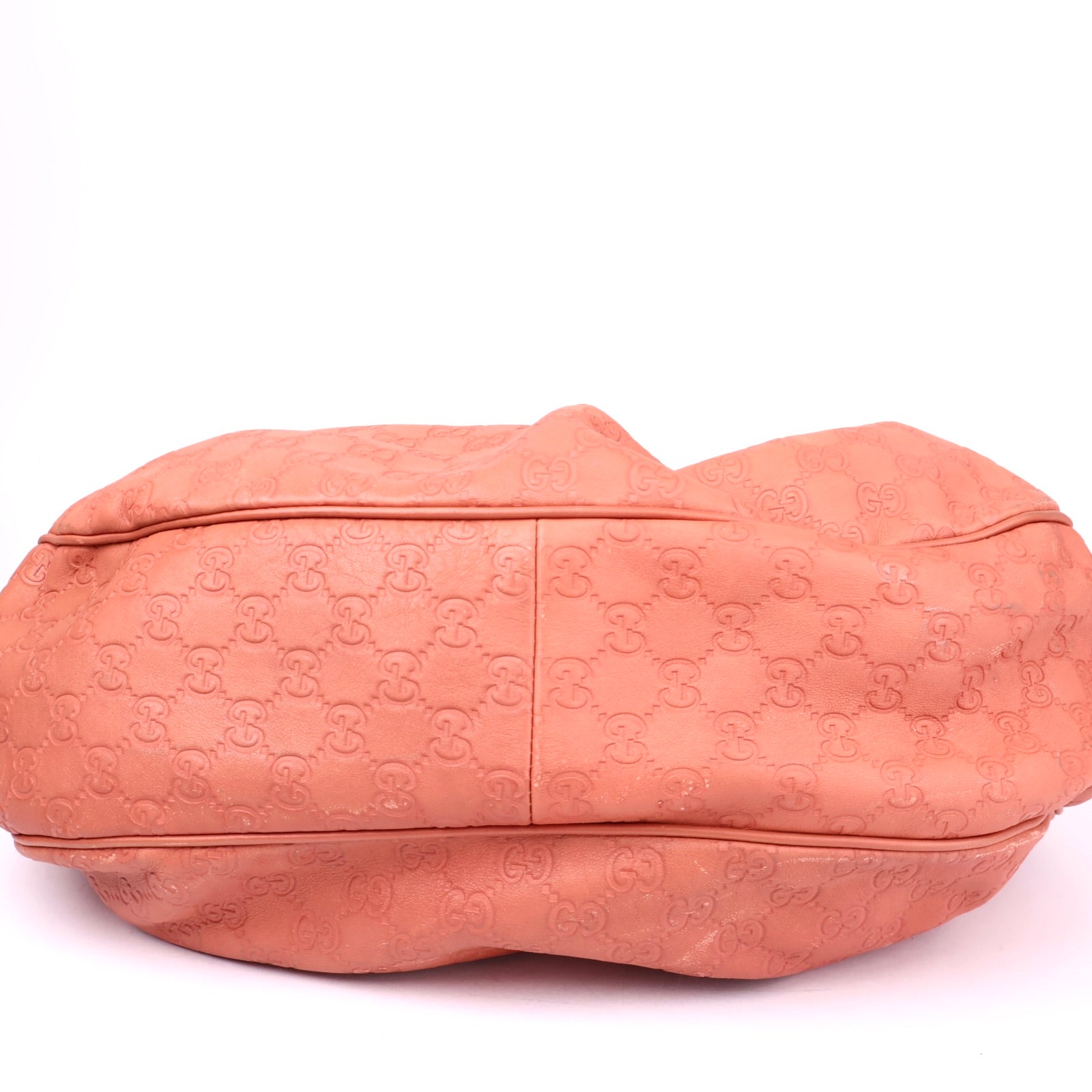 J1165 Gucci Dark Coral Guccissima Sukey Hobo Bag- Pre Owned