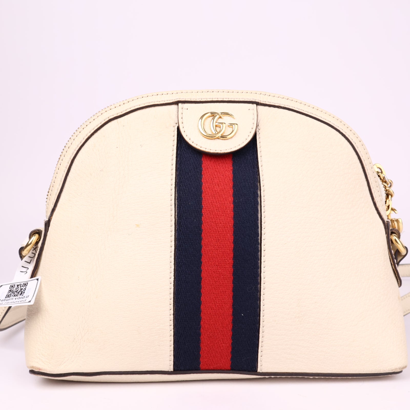 J1157 Gucci Ophidia Shoulder Bag Small White in Leather- Pre Owned