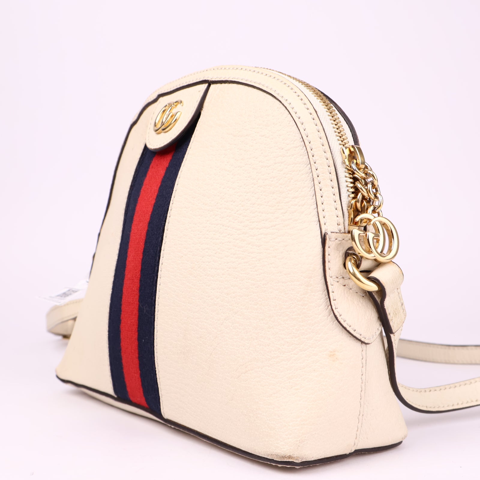 J1157 Gucci Ophidia Shoulder Bag Small White in Leather- Pre Owned