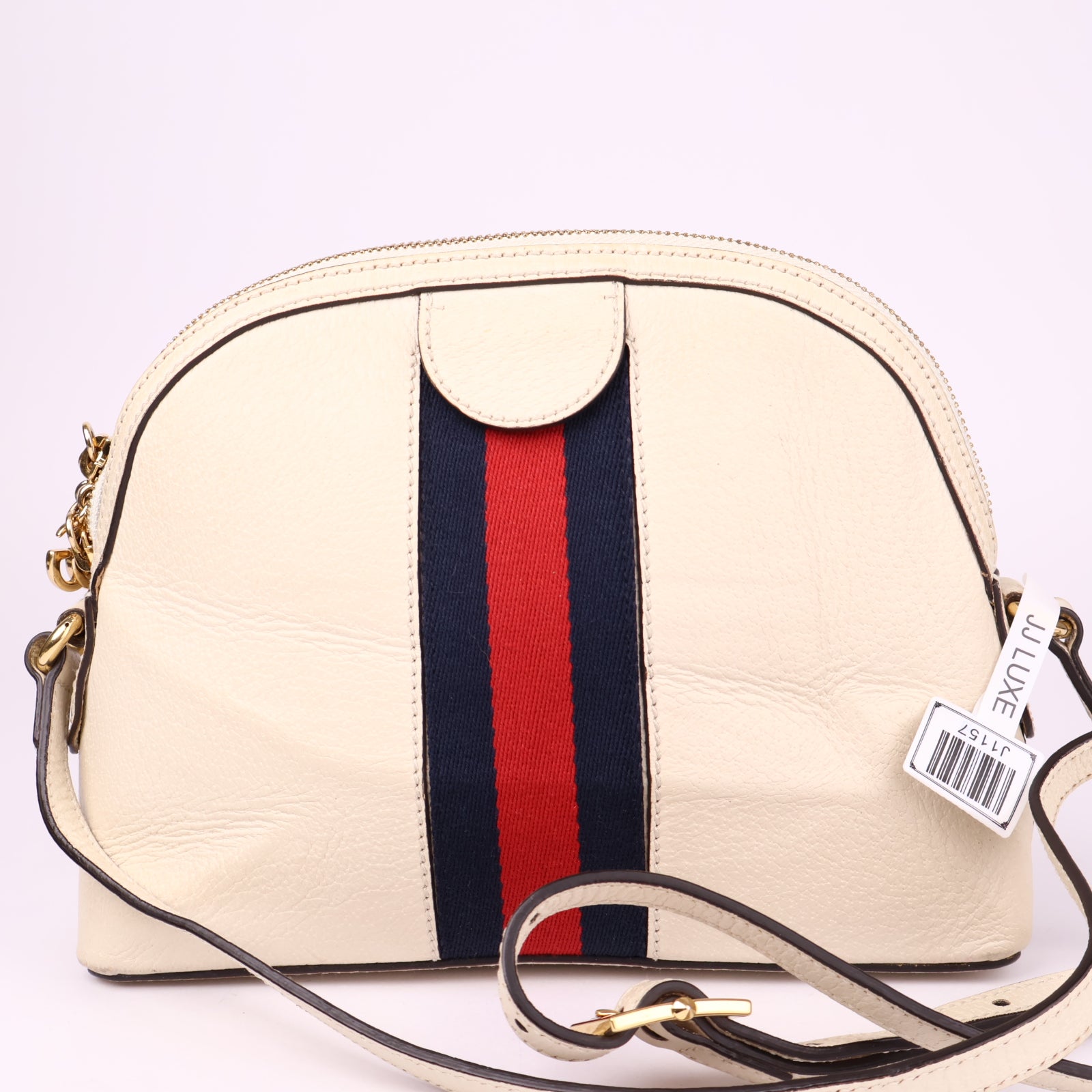 J1157 Gucci Ophidia Shoulder Bag Small White in Leather- Pre Owned