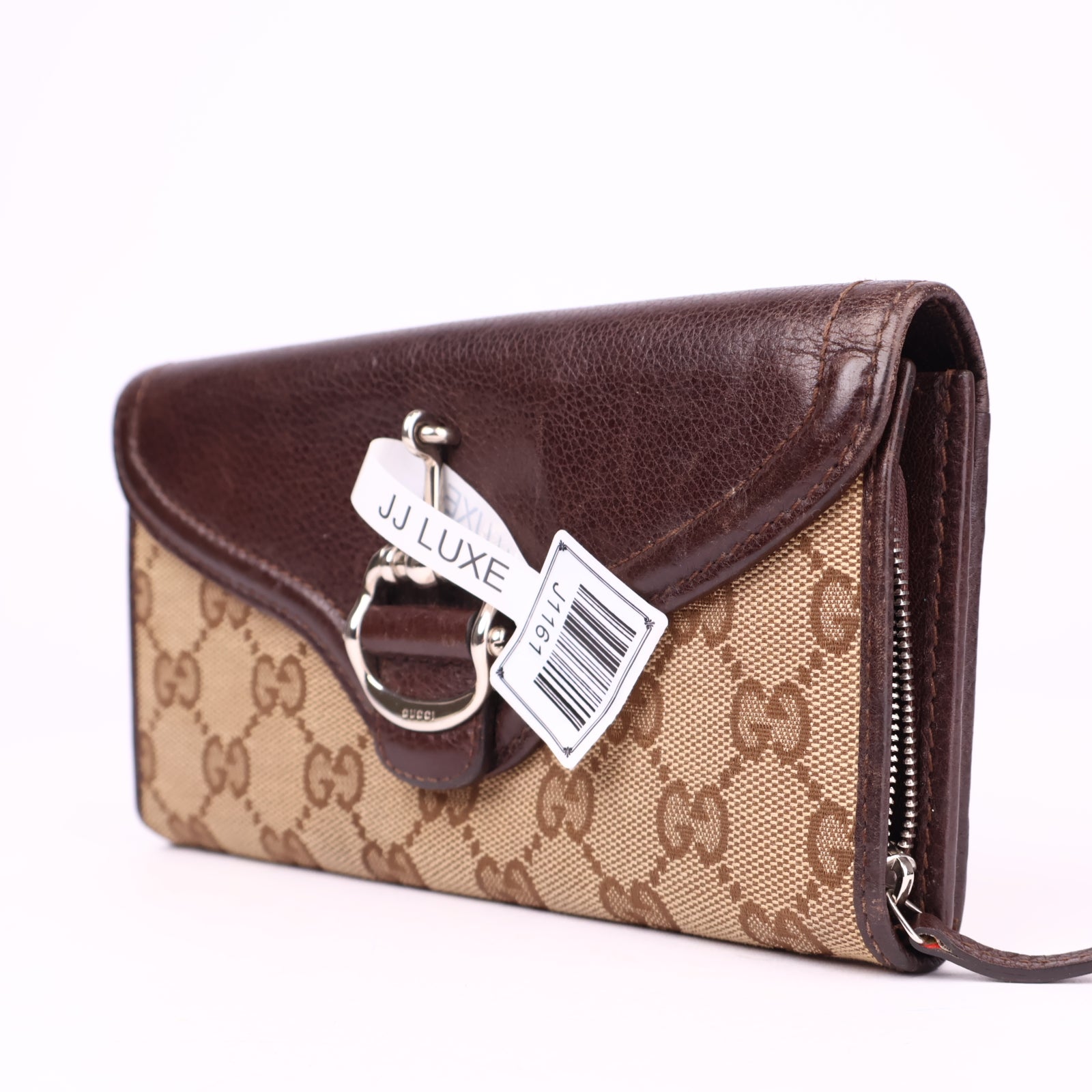 J1161 Gucci GG Supreme Monogram Bi-Fold Wallet- Pre Owned