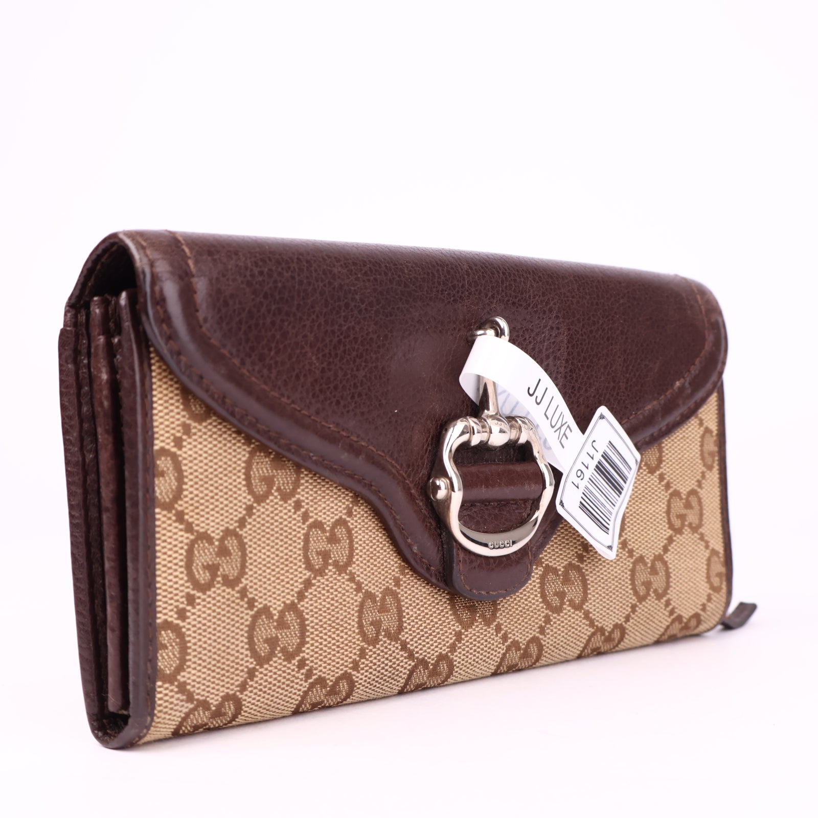 J1161 Gucci GG Supreme Monogram Bi-Fold Wallet- Pre Owned