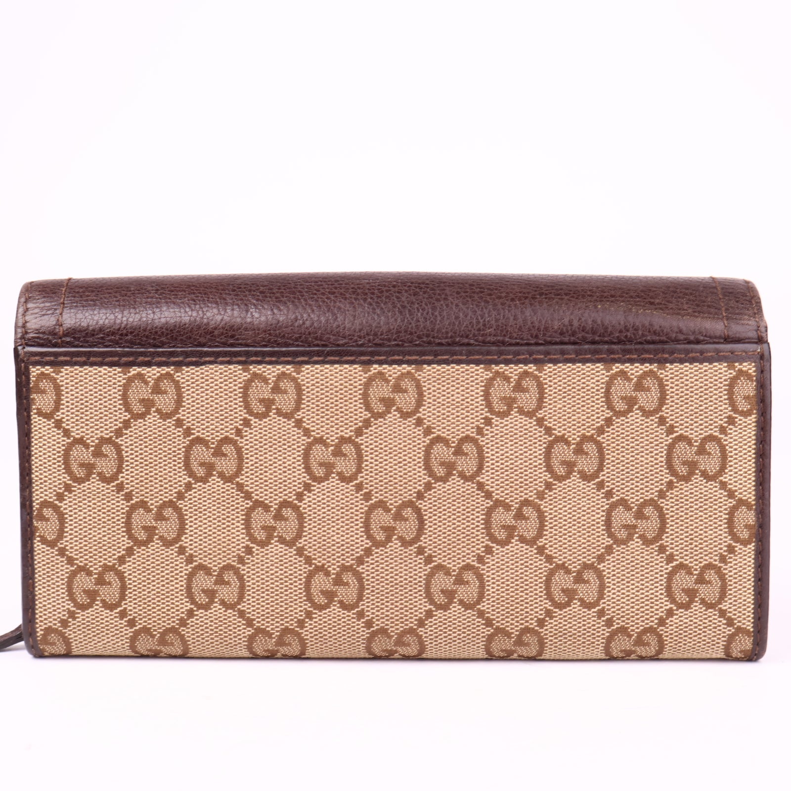 J1161 Gucci GG Supreme Monogram Bi-Fold Wallet- Pre Owned