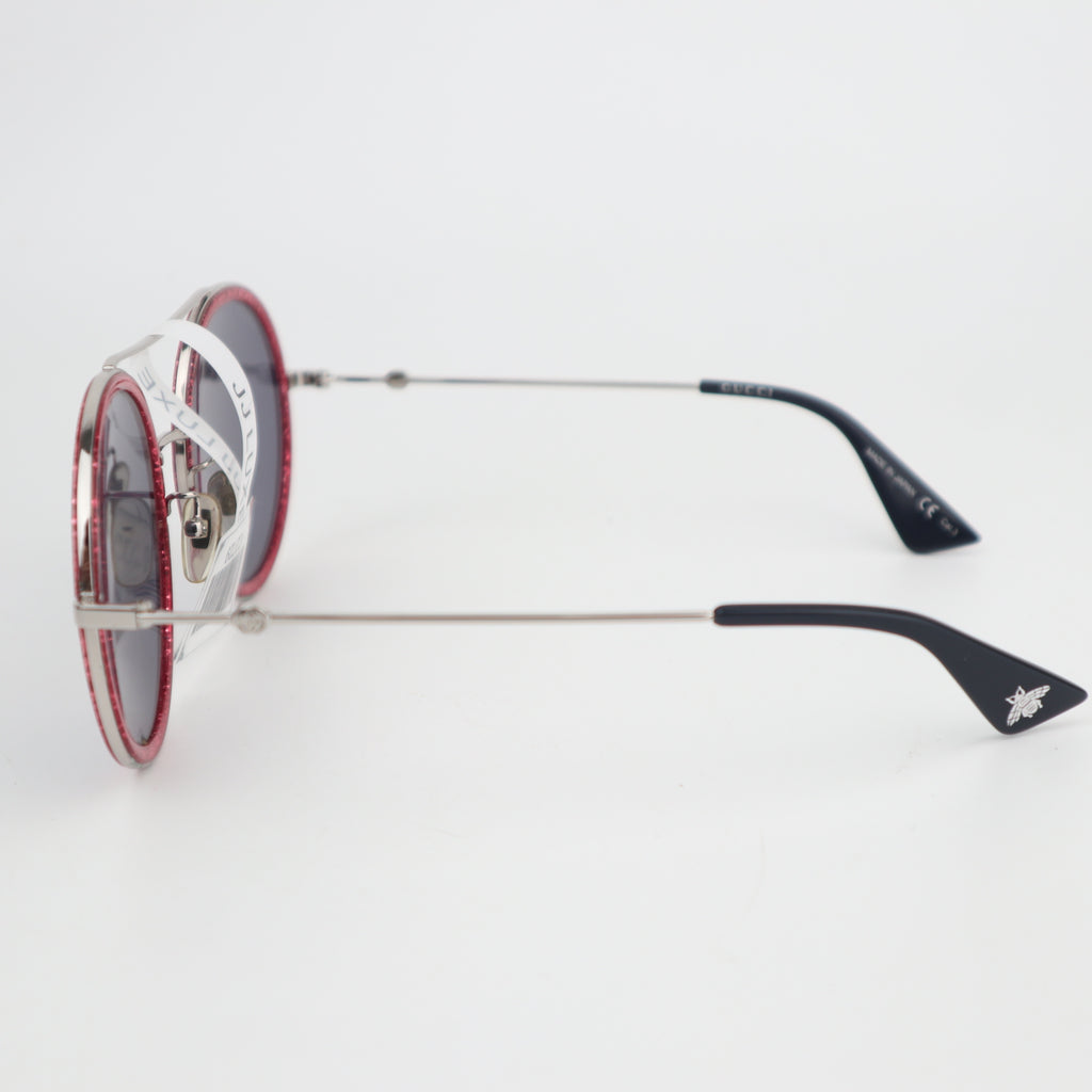 C2729 Gucci Sunglasses Round Web Frame Sunglasses | Pre-Owned Very Good Acetate / Metal