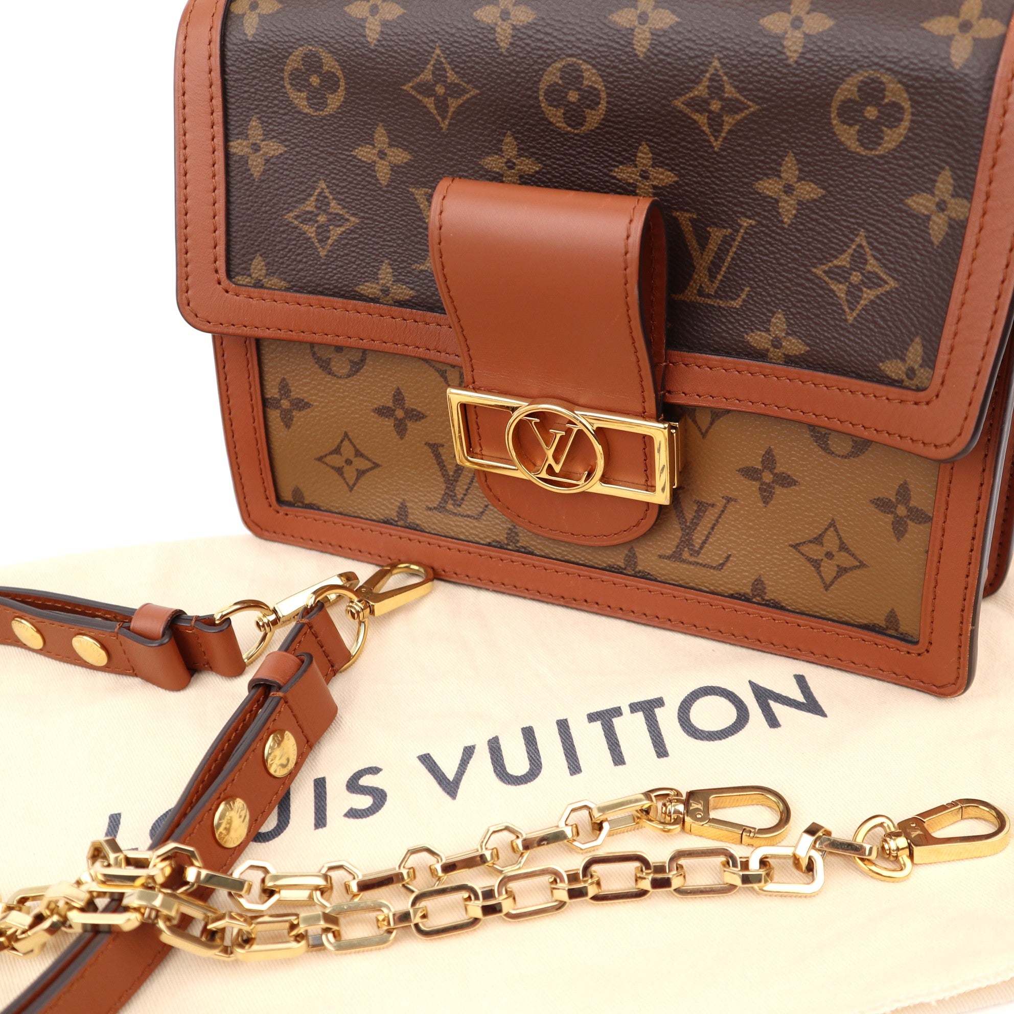C1233 Louis Vuitton Dauphine Reverse Monogram Canvas MM shoulder bag- Pre Owned