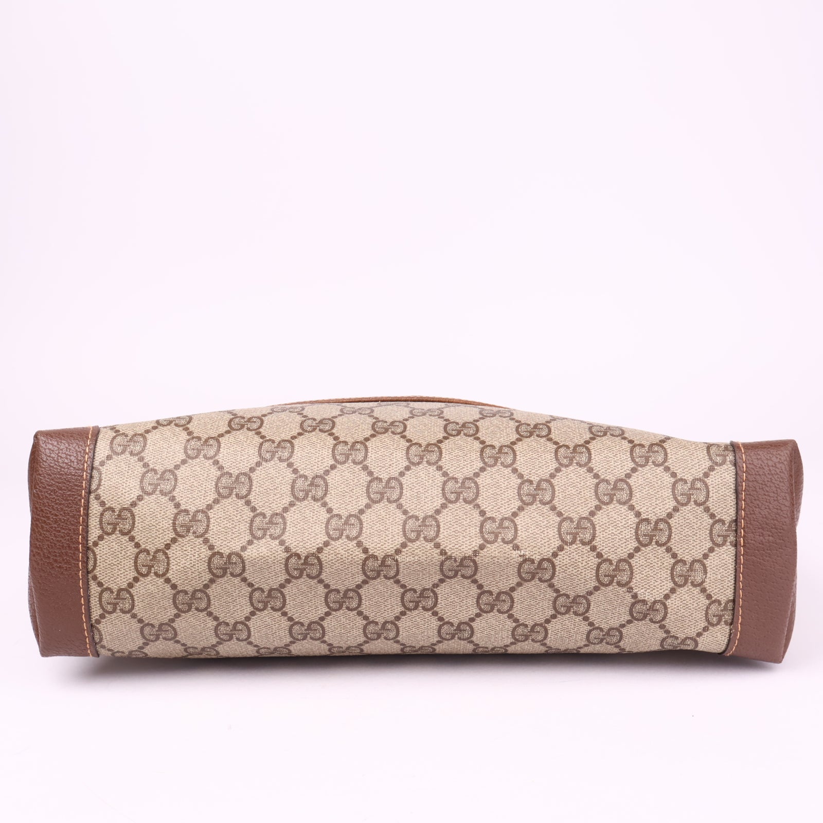 J1168 Gucci Web Stripe Sherry Line Coated Canvas Shoulder Tote Bag- Pre Owned